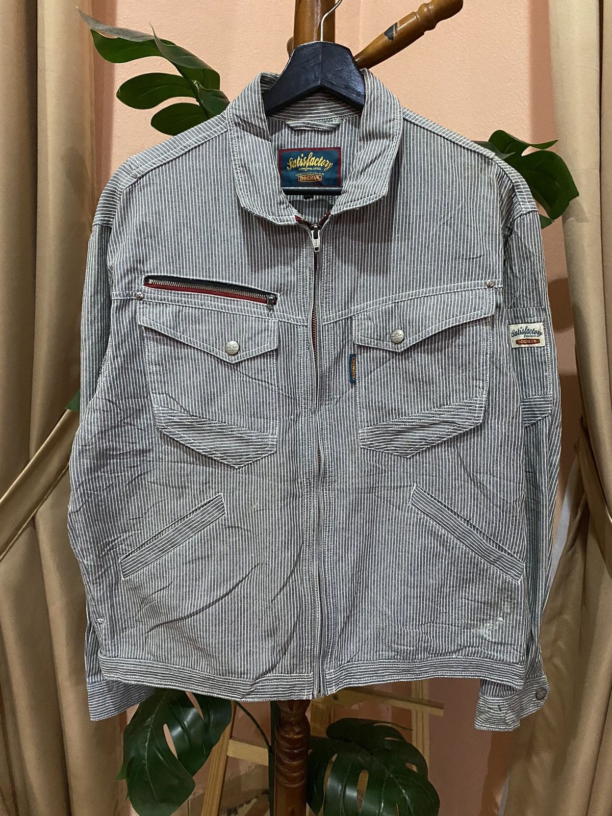 Vintage Vintage Dogman Satisfactory Workwear Jacket – Striped Size US L / EU 52-54 / 3 - 1 Thumbnail