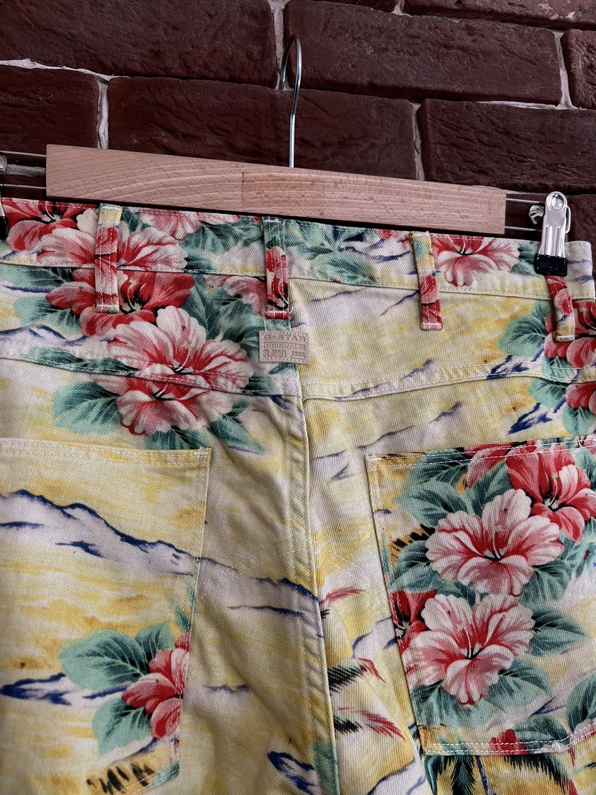 G-Star × Pharrell Rare Pharrell G Star Raw Palms Print Biker Pant Avant Garde Size US 29 - 8 Thumbnail