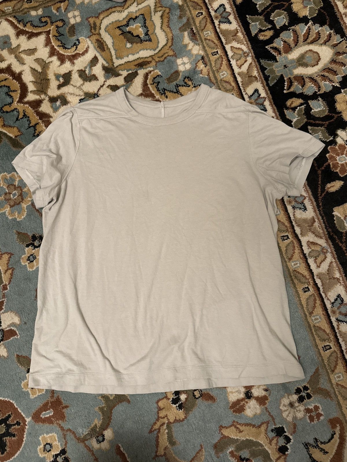 Pre-owned Rick Owens Beige Grid Cropped Level Tee
