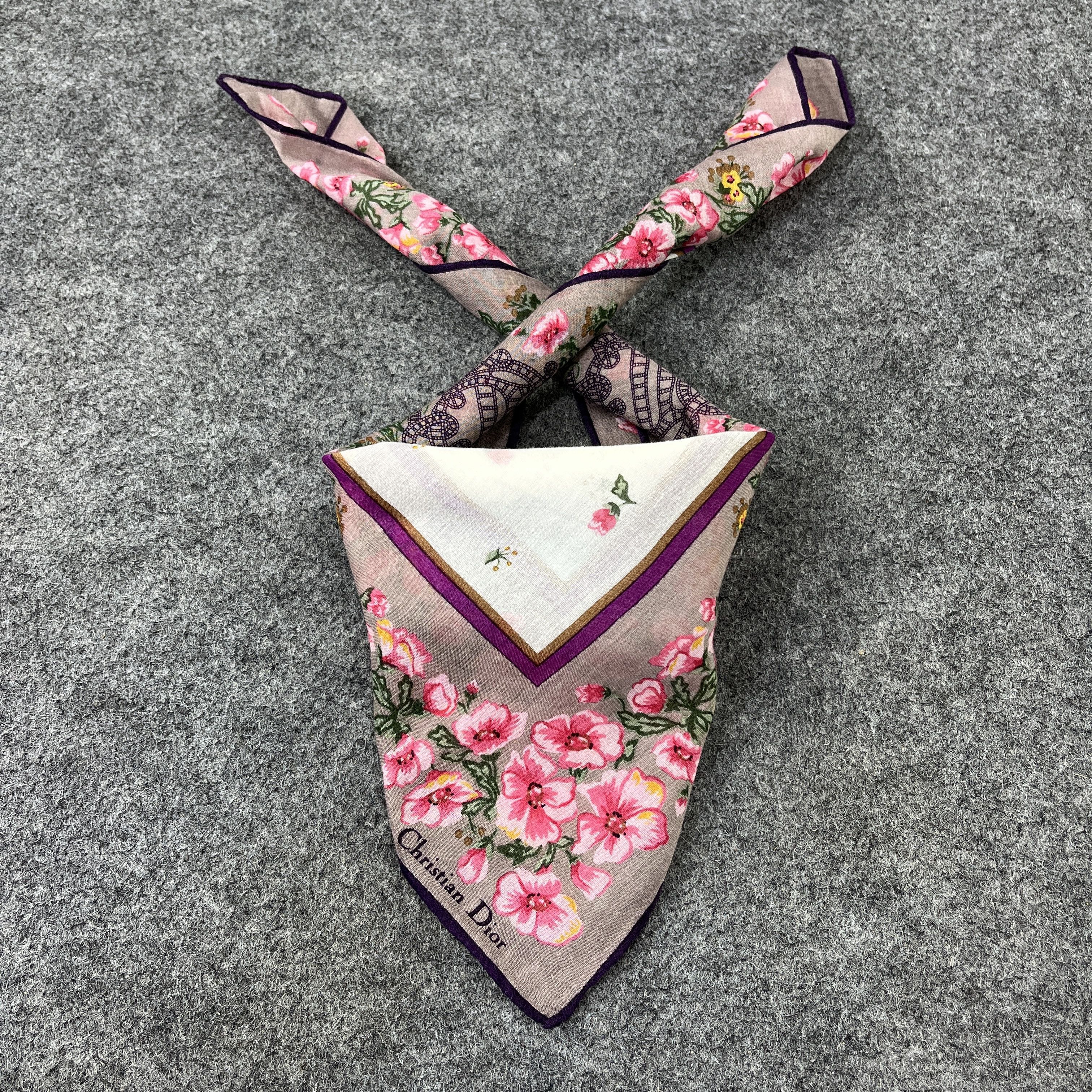 Vintage Christian Dior Handkerchief / Bandana / Neckerchief B741 Size ONE SIZE - 1 Thumbnail