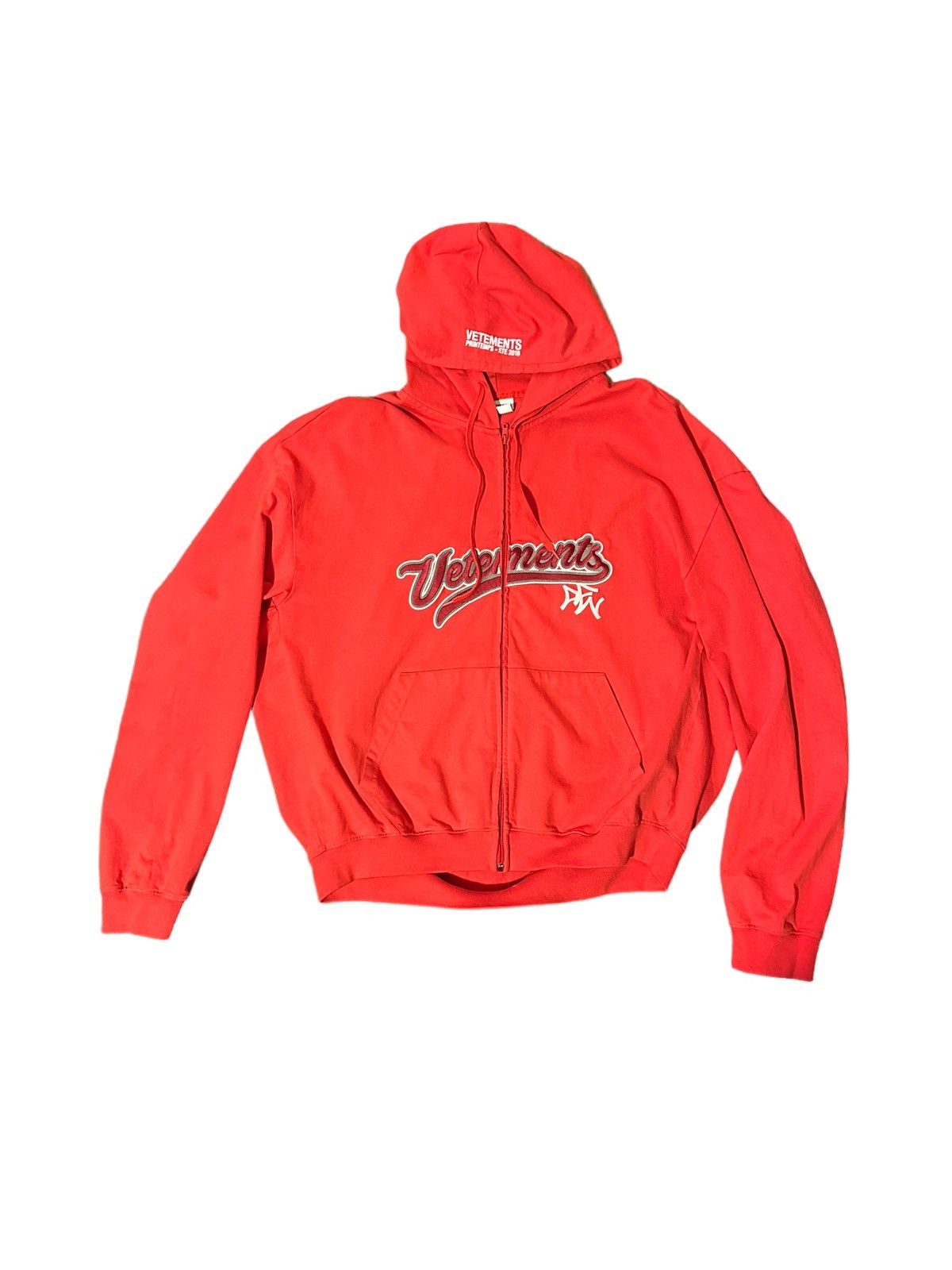 VETEMENTS 18SS BASEBALL ジップパーカー Vetements SS18 - “Bro” Baseball Embroidered Logo Zip Hoodie
