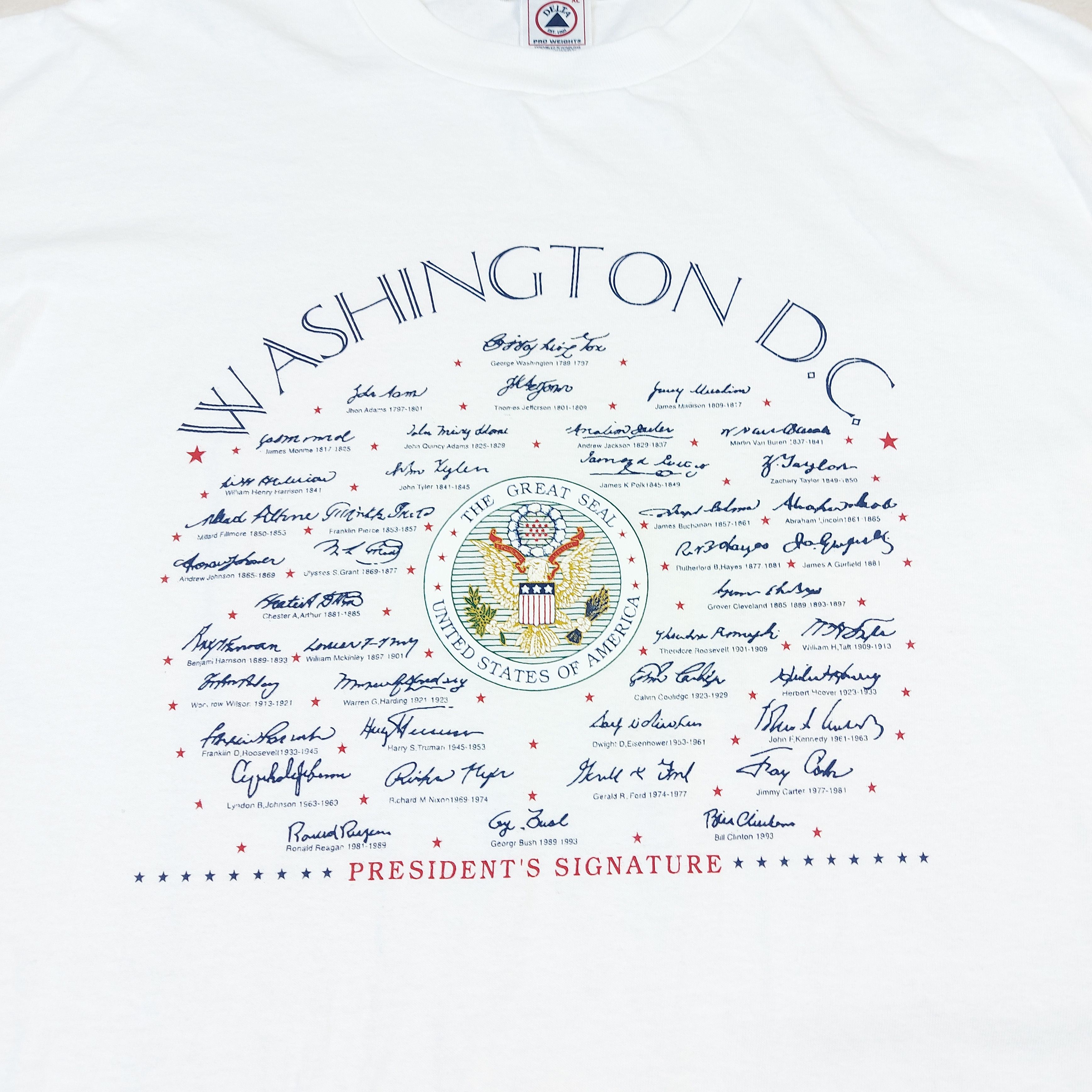 Vintage Vintage 90s Washington DC Presidents Signature Freedom TEE Size US XL / EU 56 / 4 - 6 Thumbnail