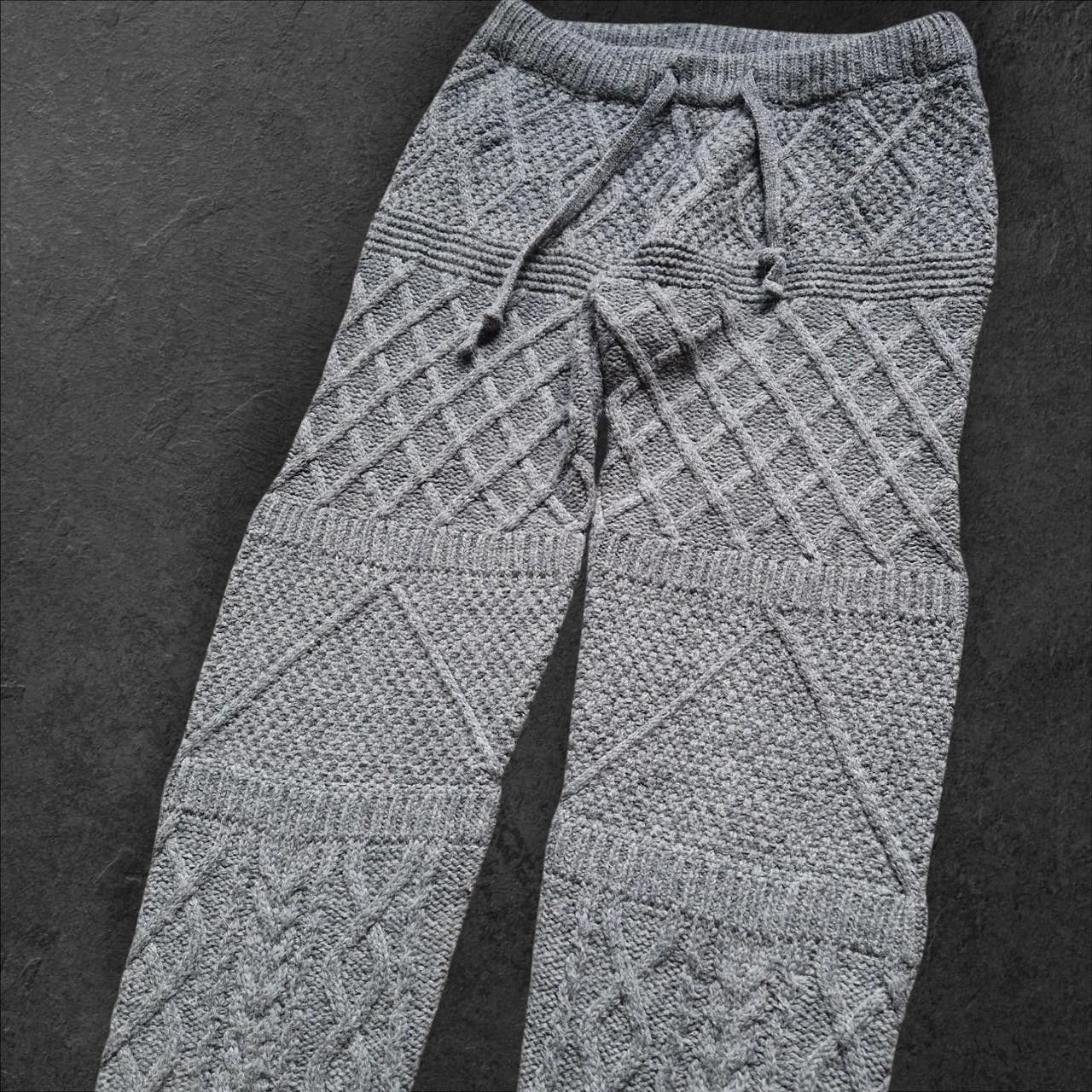 Snow Peak Mens snow peak acrylic wool blend cable knit grey trousers Size US 32 / EU 48 - 2 Thumbnail