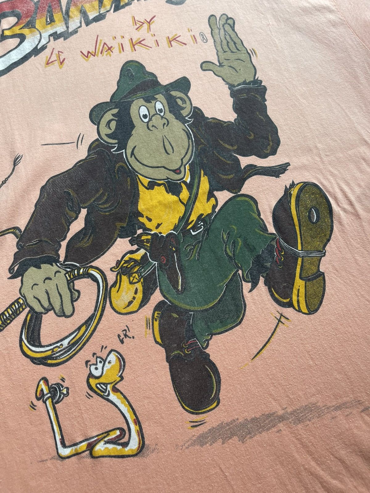 Vintage Vintage 90s L.C. Waikiki "Banana Jones" Monkey T-Shirt Size US XL / EU 56 / 4 - 3 Thumbnail