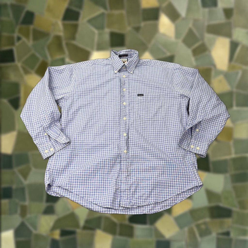 Faconnable VINTAGE Faconnable Shirt Mens Large Blue White Check Button Down Cotton Made USA Size US L / EU 52-54 / 3 - 1 Thumbnail