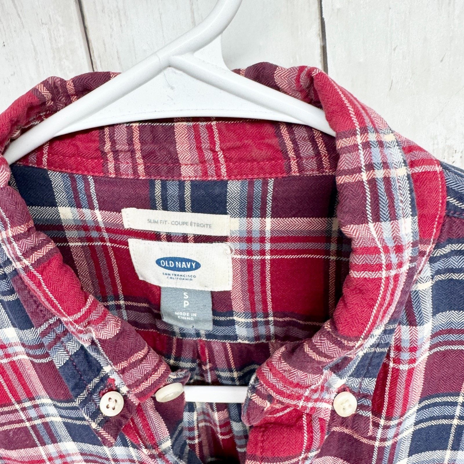 Old Navy Old Navy Shirt Small Slim Fit Plaid Long Sleeve Button Down Size S / US 4 / IT 40 - 2 Thumbnail