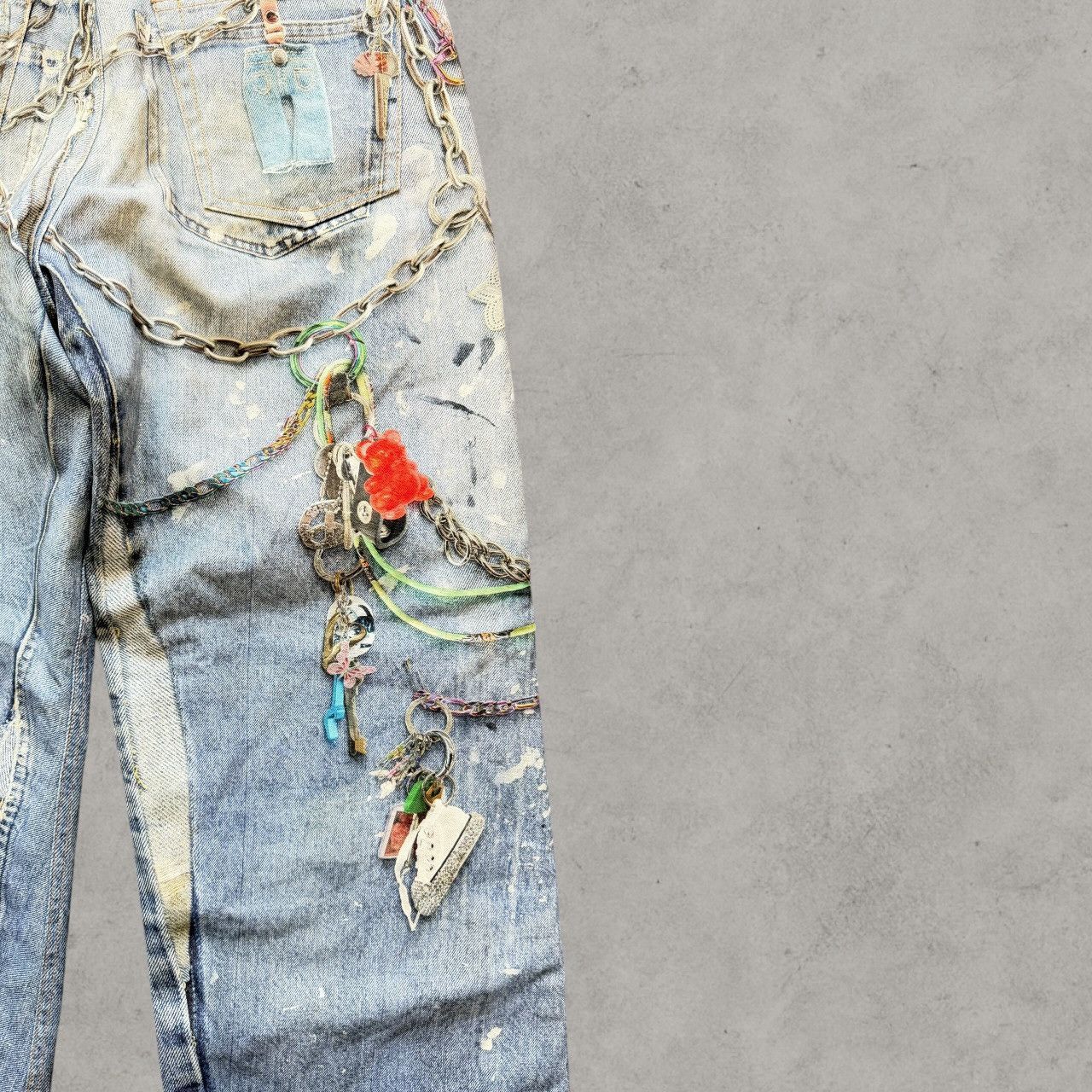 Acne Studios Acne Studios 1981M Trompe Loeil Chain Denim Jeans Sz 46 Size US 31 - 8 Thumbnail