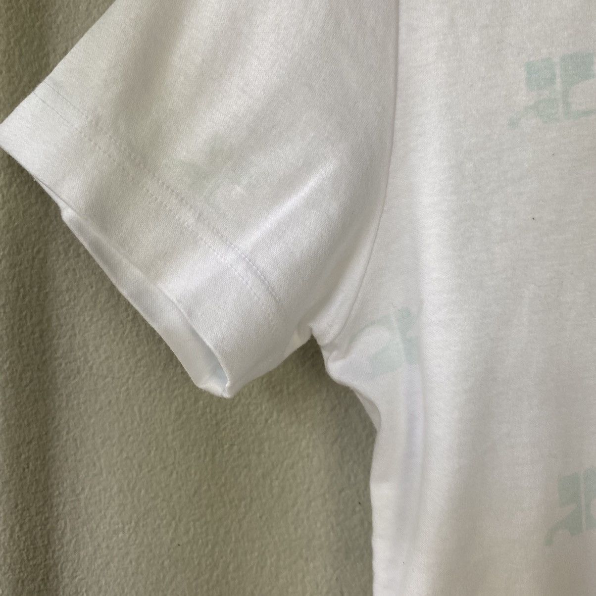 Courreges Courreges White Scoop Neck T-Shirt with Mint Trim Size S / US 4 / IT 40 - 9 Thumbnail