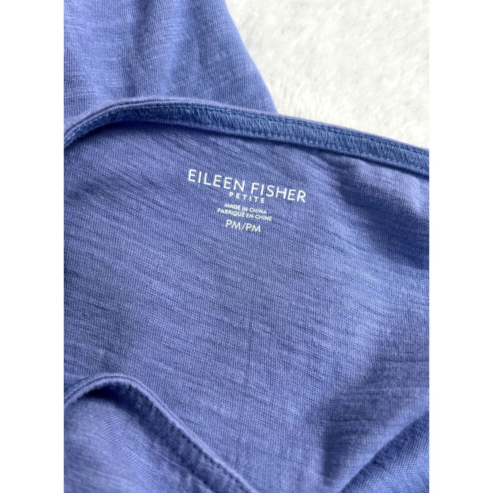 Eileen Fisher Eileen Fisher Womens Petite Medium Boat Neck Long Sleeve Blue High-Low Tunic Top Size M / US 6-8 / IT 42-44 - 3 Thumbnail