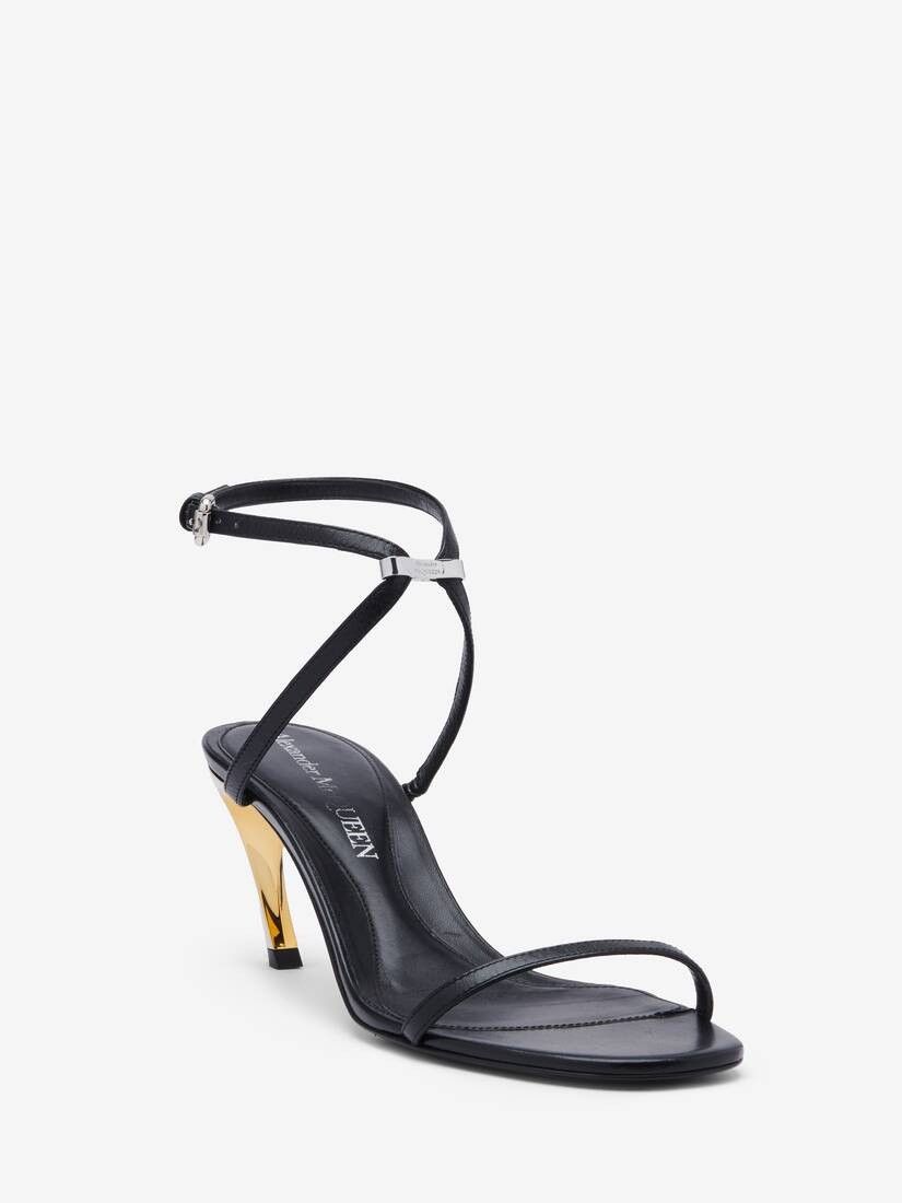 Alexander McQueen o1w1db10925 Armadillo Metal Bar Sandal in Black Size US 7.5 / IT 37.5 - 2 Thumbnail
