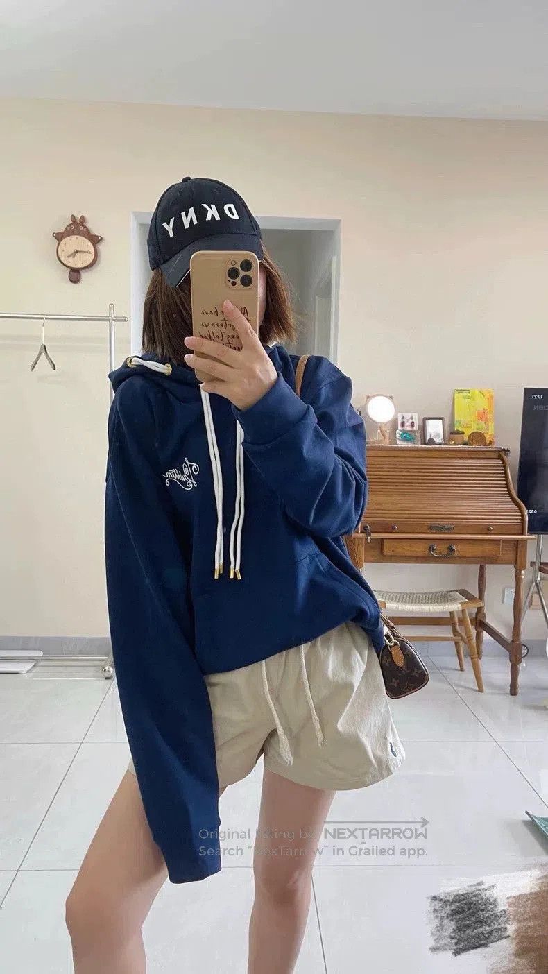 LV Embroidered Navy Hoodie XS.