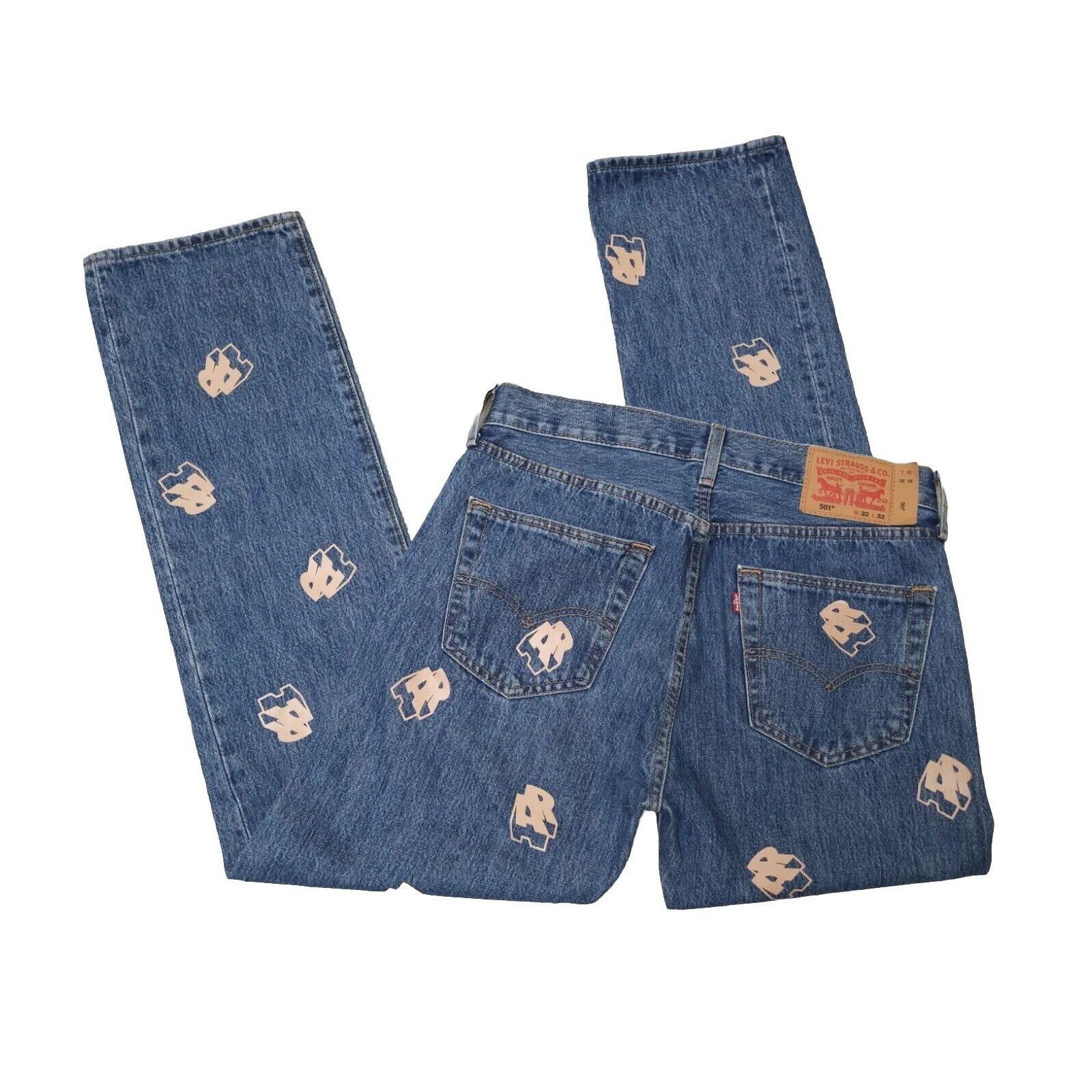 Levi's LEVI'S 501 Straight Leg Embroidered Denim Jeans Size 32×32 Size US 32 / EU 48 - 3 Thumbnail