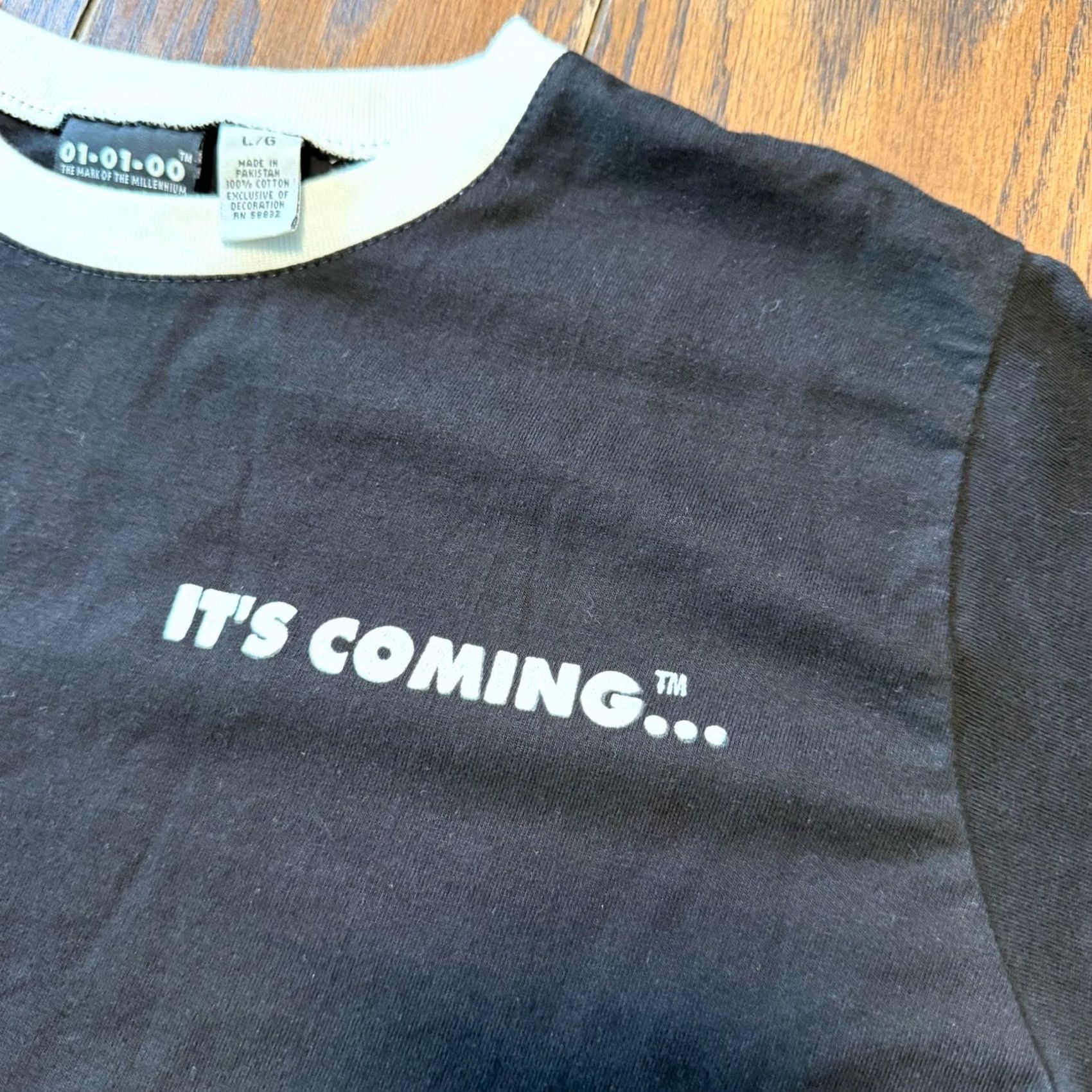 Vintage VINTAGE Millennium T-Shirt Long Sleeve 90s The Mark Of The Millennium It’s Coming Large Black Men Shirt Mens Size US L / EU 52-54 / 3 - 2 Thumbnail