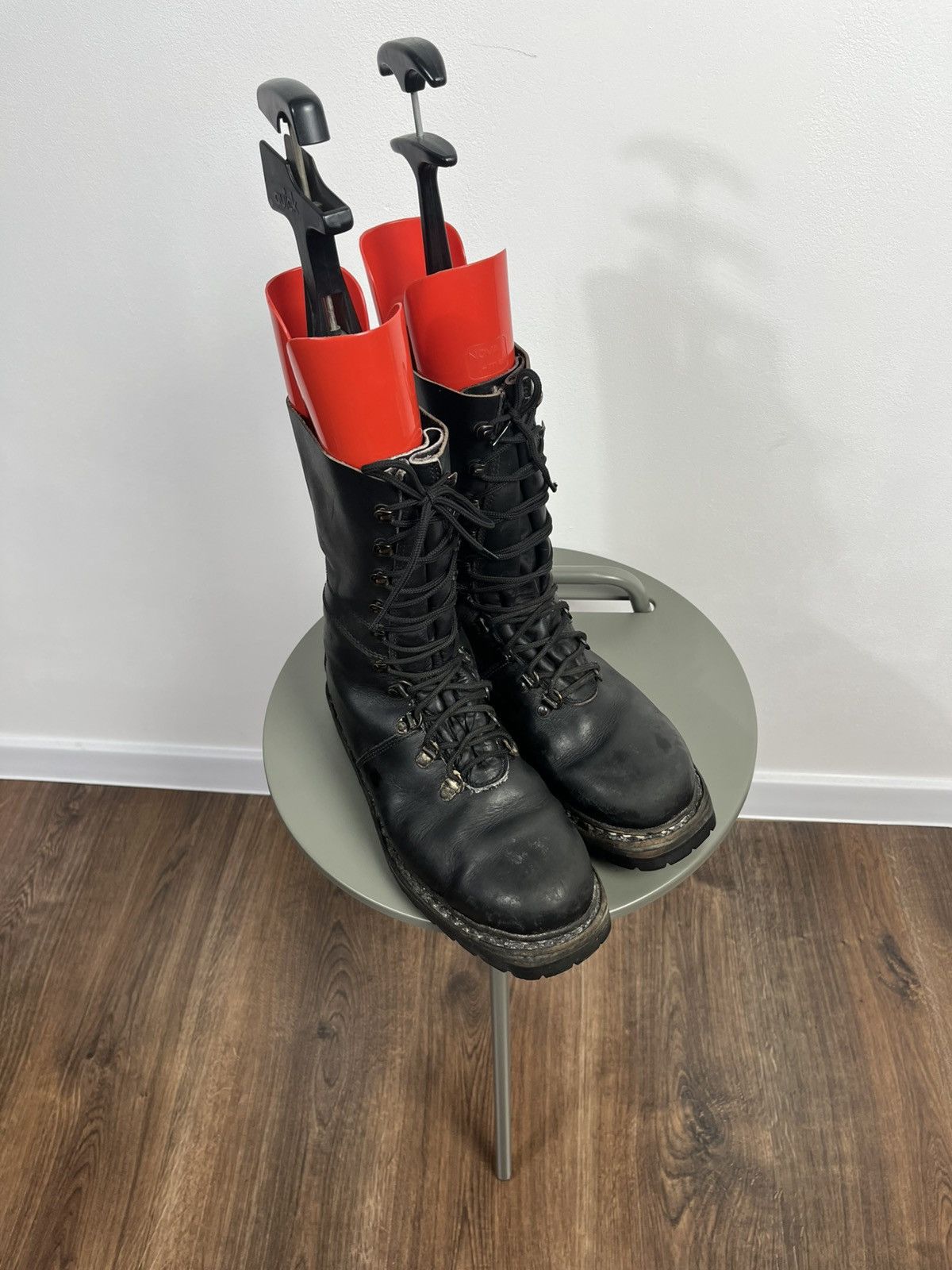 Vintage Avant-Garde Distressed Army Leather Heavy Combat Boots EU44 Size US 10.5 / EU 43-44 - 3 Thumbnail