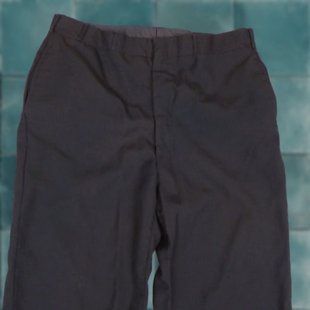 VINTAGE Naval Uniform Shop USN Wool Trousers Black Mens 39x31 Rockabilly Flat Front 1970s Regular NY Brooklyn Mens