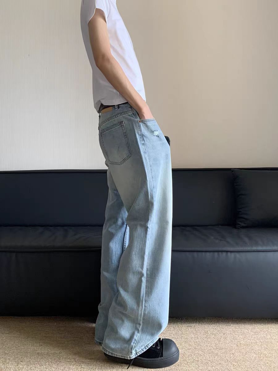 Japanese Brand × Vintage Vintage washed and distressed baggy straight leg jeans Size US 32 / EU 48 - 4 Thumbnail