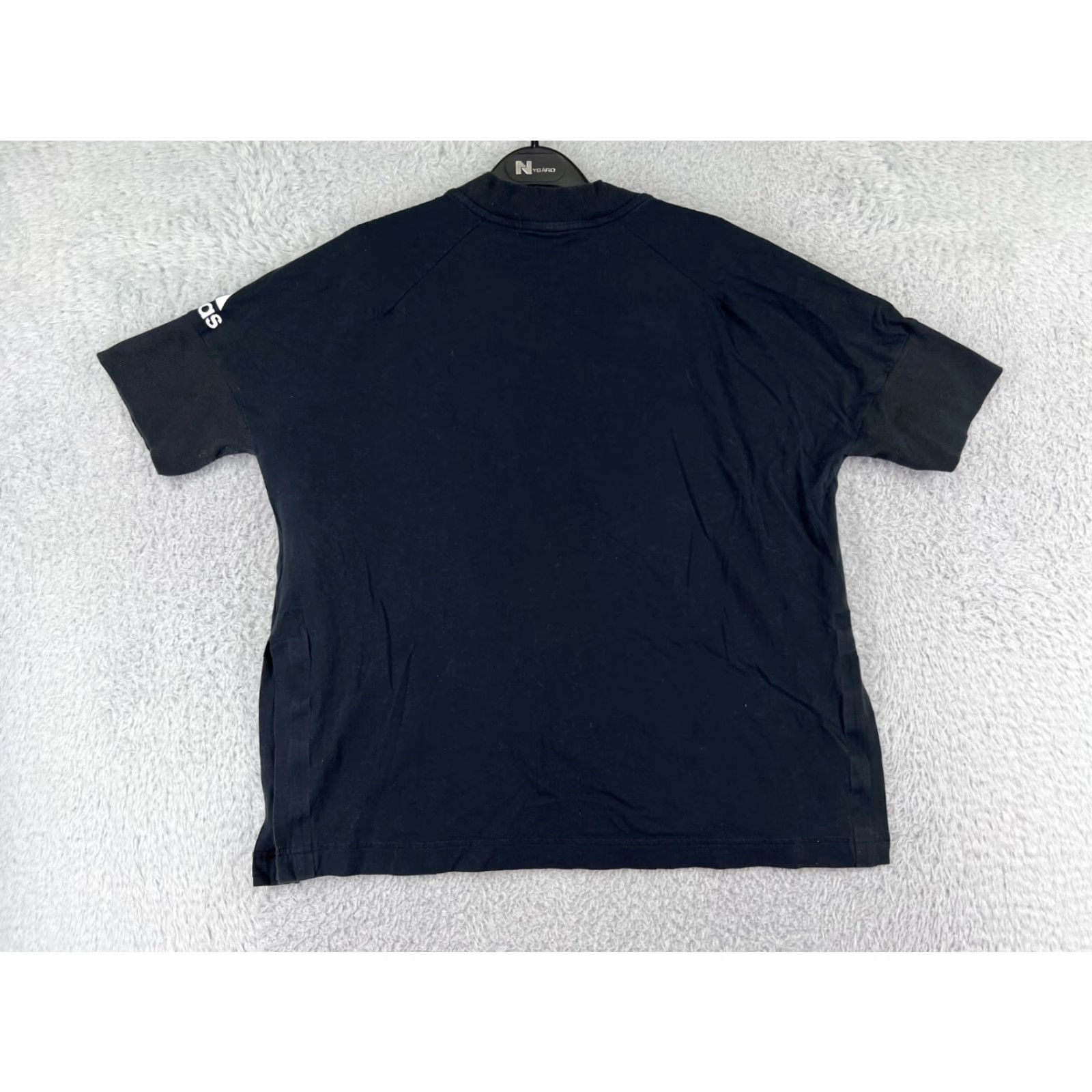 Adidas Adidas Shirt Mens Large Black Short Sleeve Open Sides Cuffed Sleeves Cotton Size US L / EU 52-54 / 3 - 2 Thumbnail