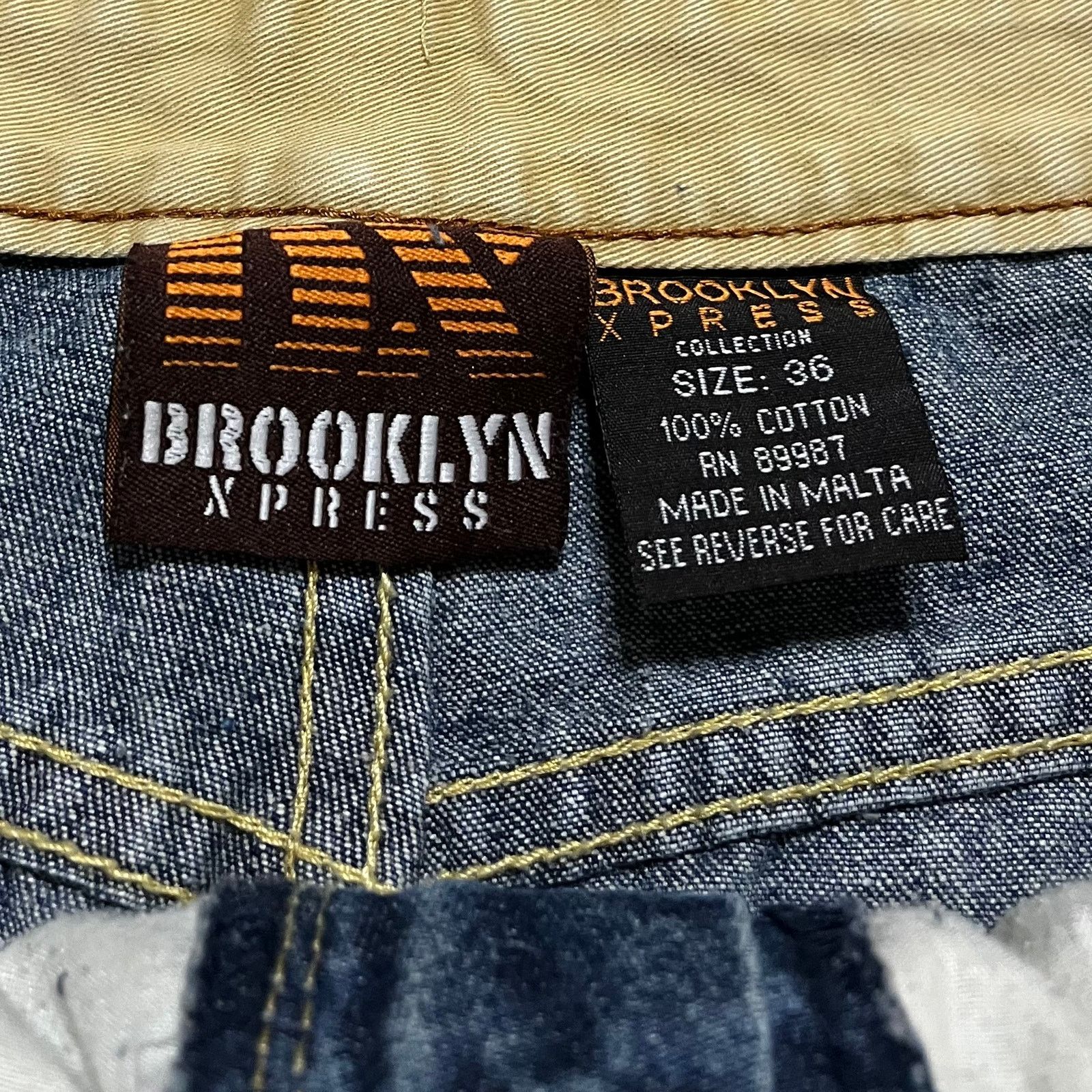 Other Brooklyn Express Y2K Baggy Skater Acid Washed Blue Jeans 34W Size US 34 / EU 50 - 4 Thumbnail