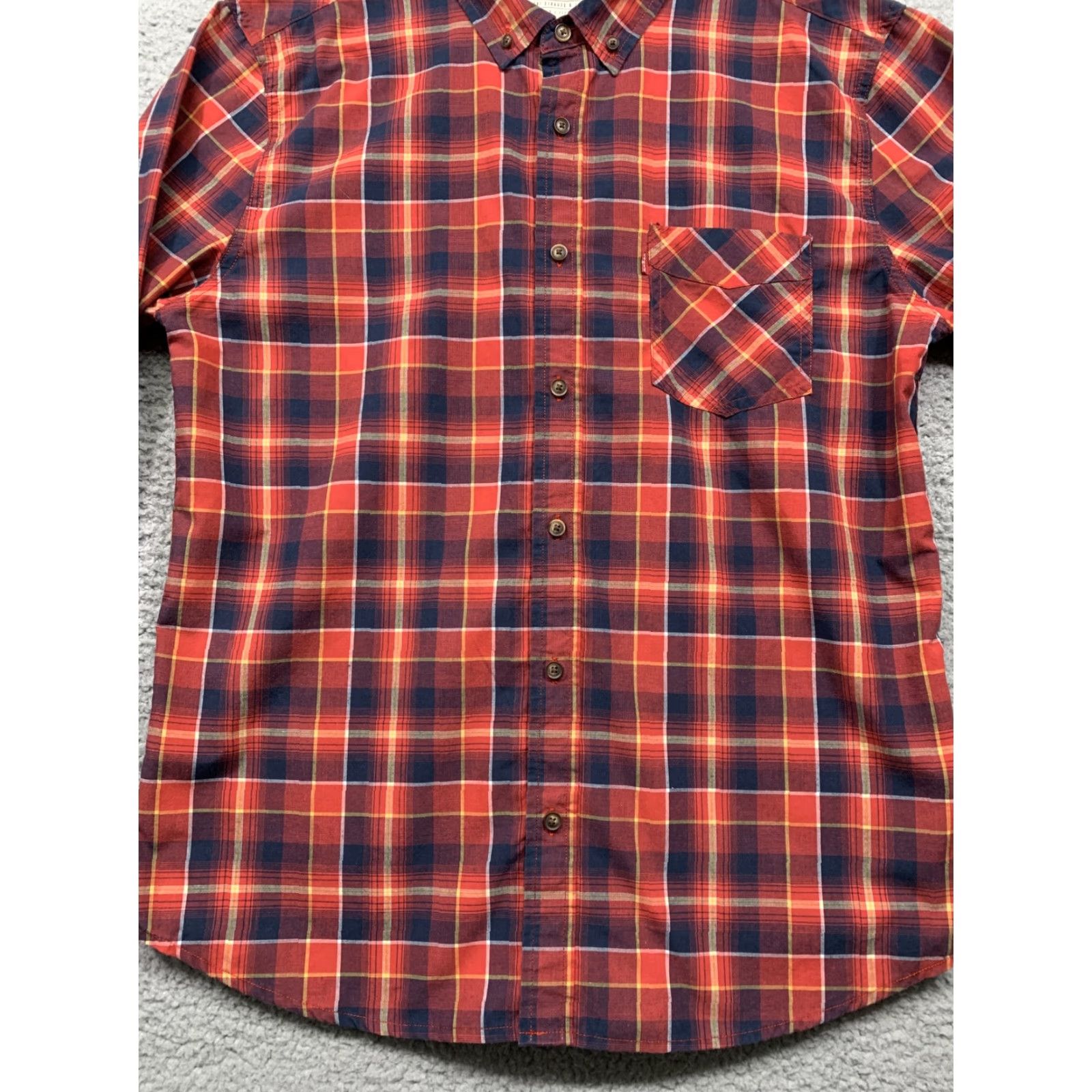 Levi's VINTAGE Levi’s Western Shirt Logo Plaid Button-Down 1 Pocket Red Blue Mens L Shirt Size US L / EU 52-54 / 3 - 3 Thumbnail