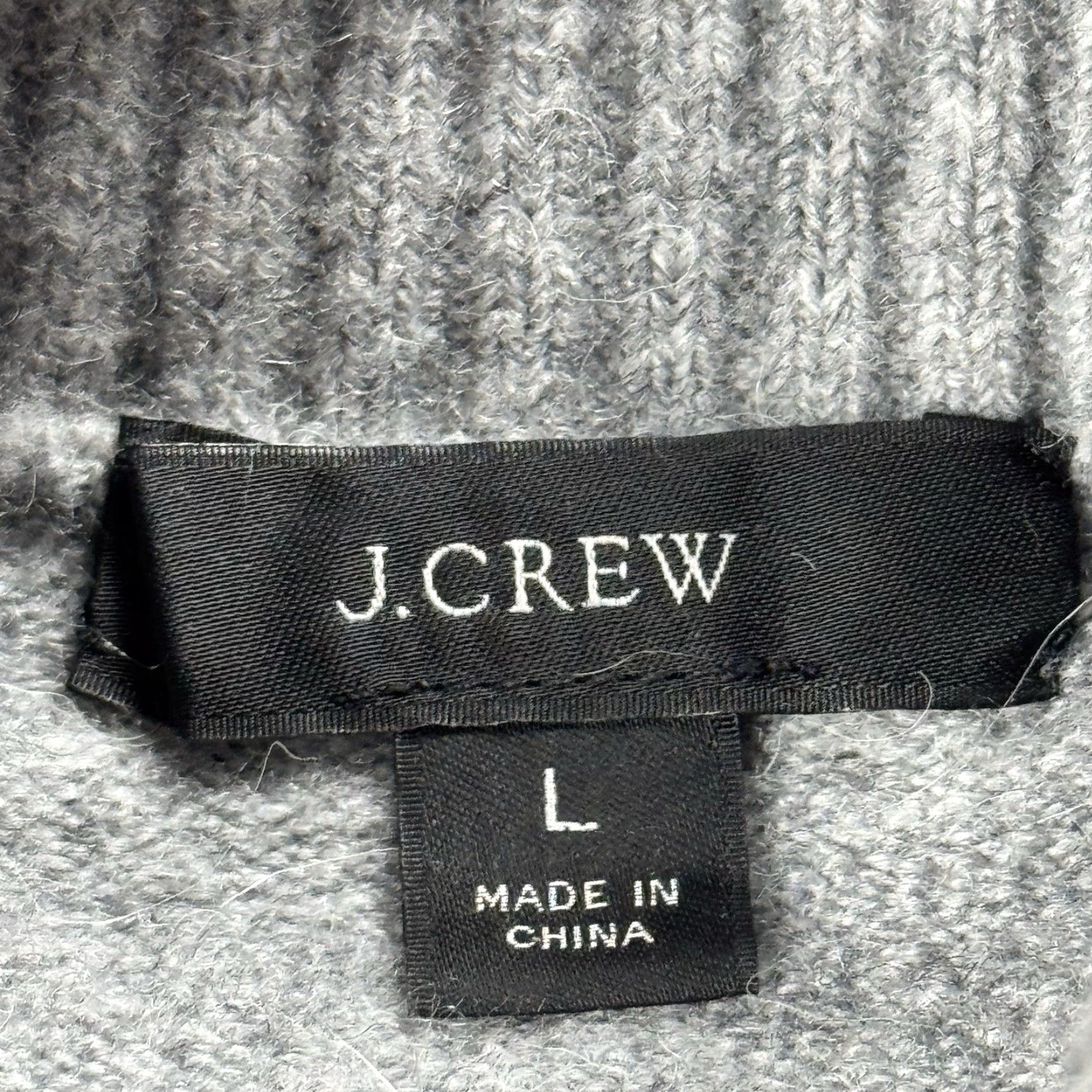 J.Crew J.CREW Turtleneck Sweater Womens L Grey Solid Long Sleeve Pullover Knit Relaxed Fit Fall Winter Spring Size L / US 10 / IT 46 - 3 Thumbnail
