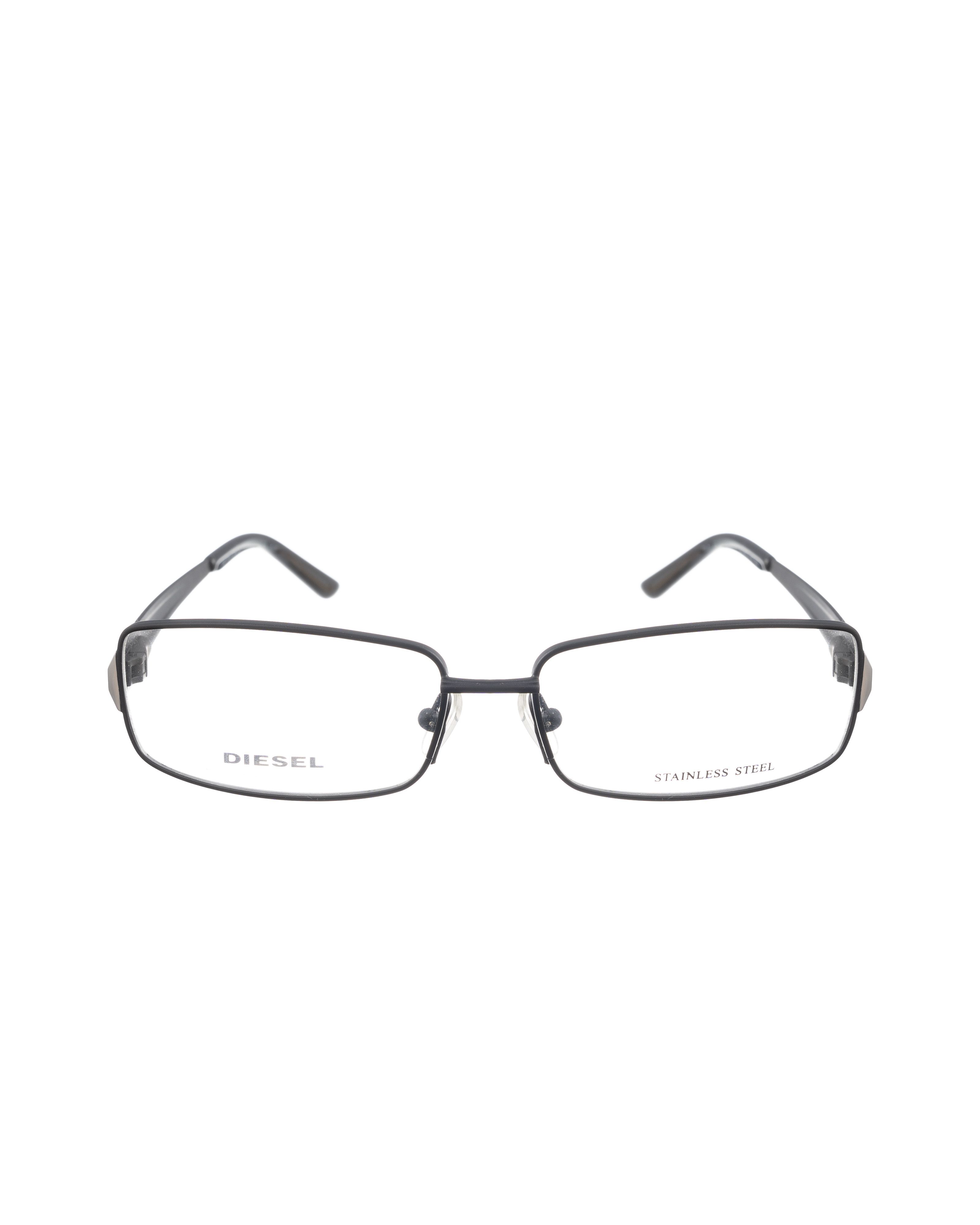 Diesel Diesel 00s Black Matte Rectangular Glasses & Silver Details Size ONE SIZE - 2 Thumbnail