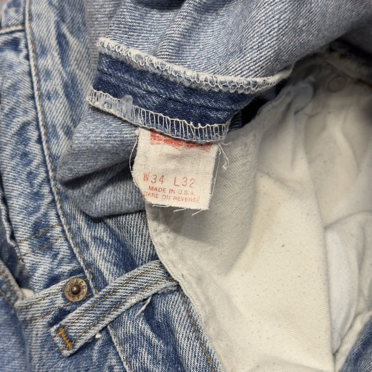 Levi's Vintage 80s Levi's 501 Jeans Faded Wash ERD Grunge Chrome Size US 34 / EU 50 - 8 Thumbnail