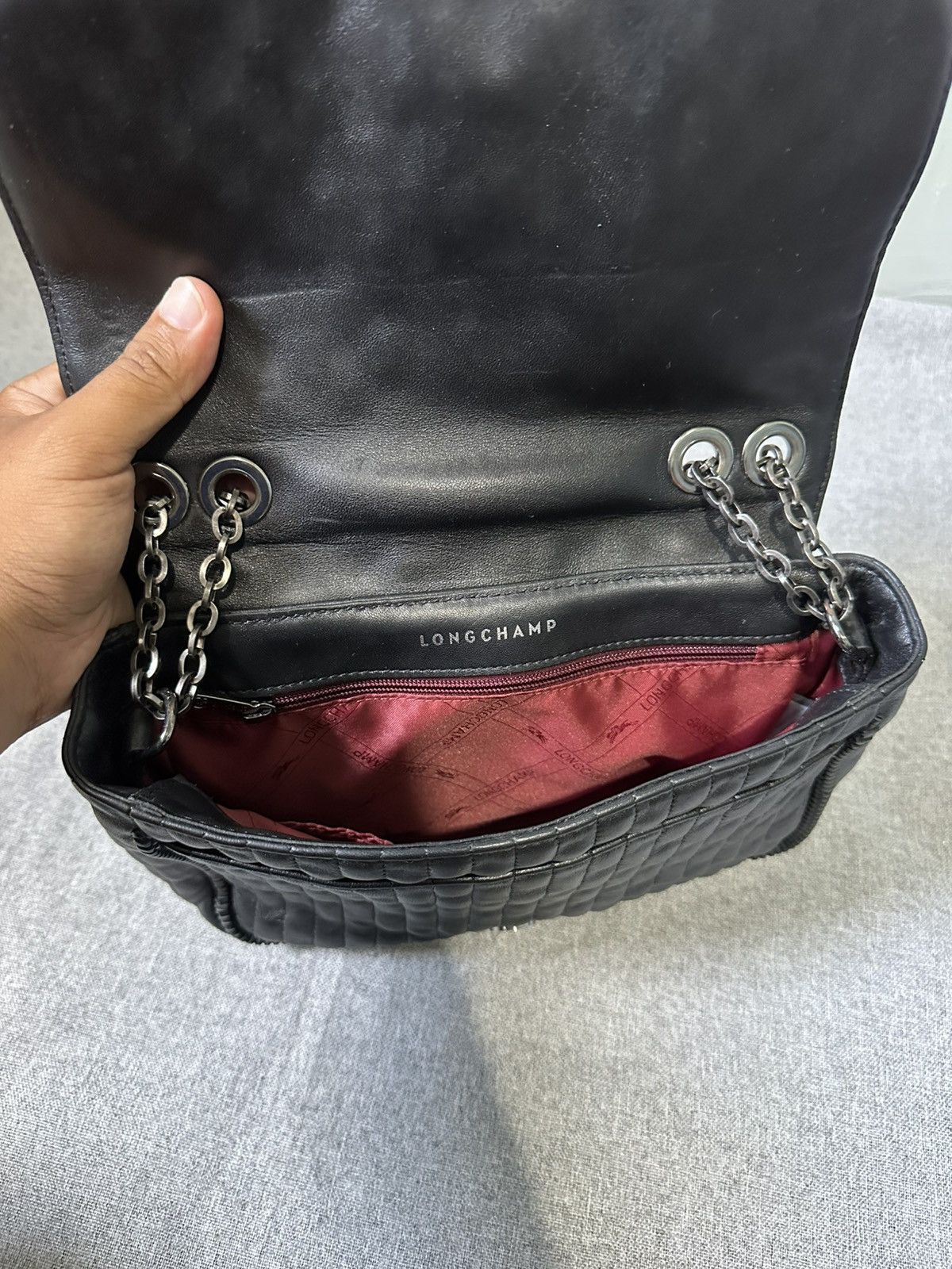 Longchamp Longchamp - Black Amazone Quilted Leather Chain Strap Bag Size ONE SIZE - 4 Thumbnail
