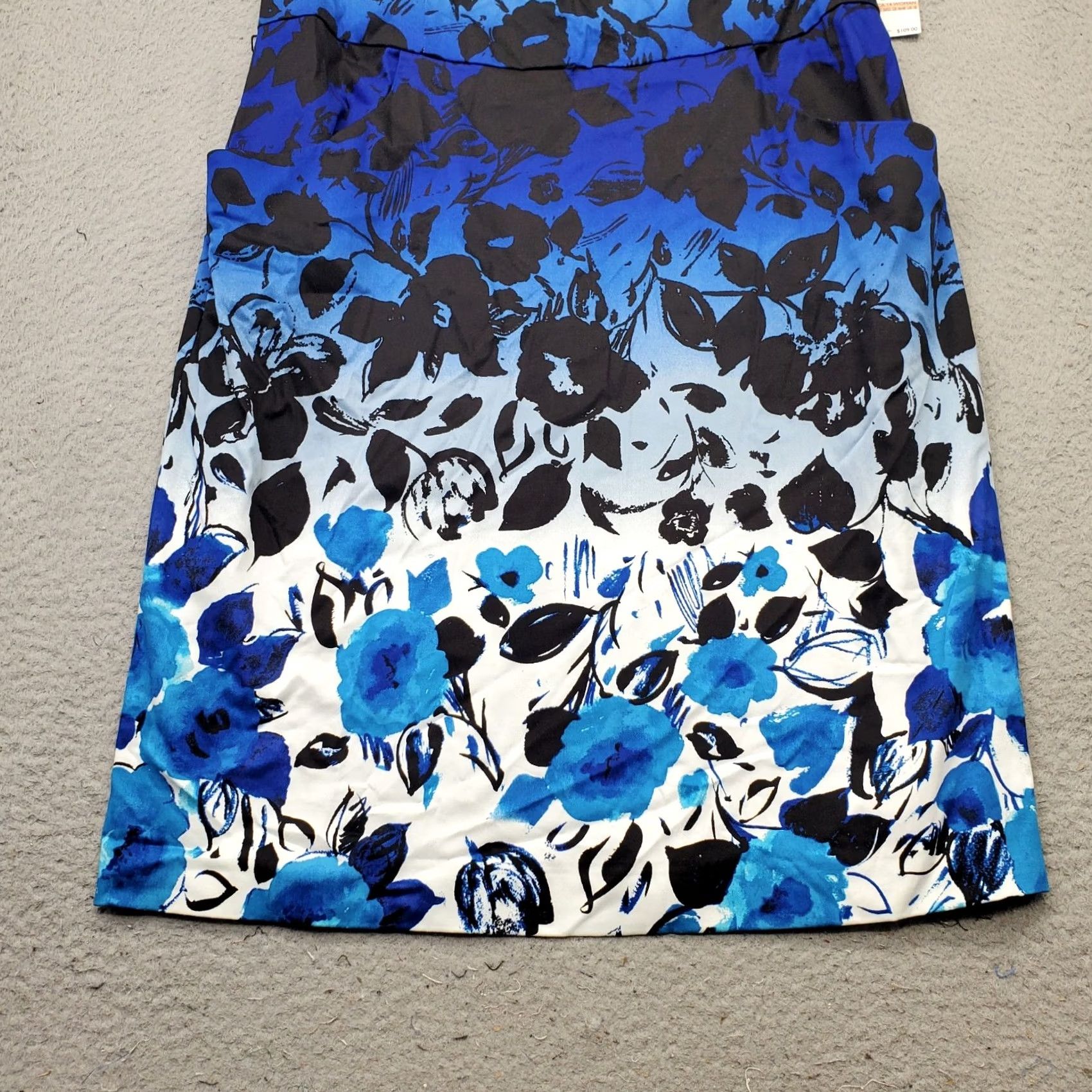 Nine West Nine West Womens 14W Floral Printed Sleeveless Sheath Back Zip Knee Length Shirt Dress Size XL / US 12-14 / IT 48-50 - 4 Thumbnail