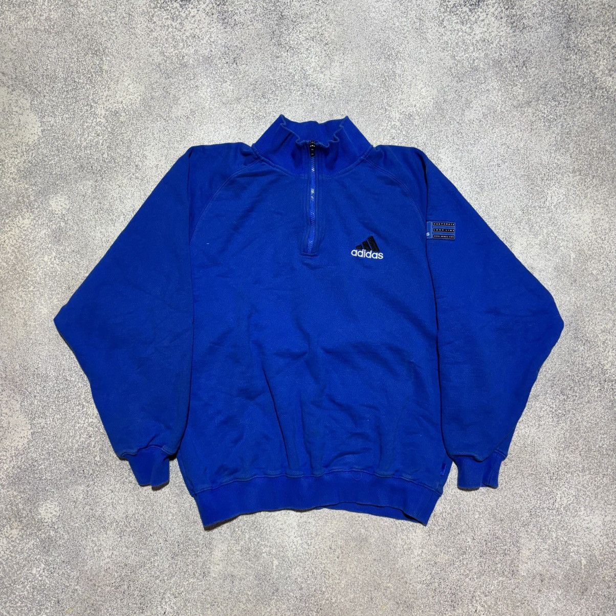 Adidas × Vintage Vintage Adidas 1/4 zip Sweatshirt Blue Y2K Mens size Medium Size US M / EU 48-50 / 2 - 4 Thumbnail