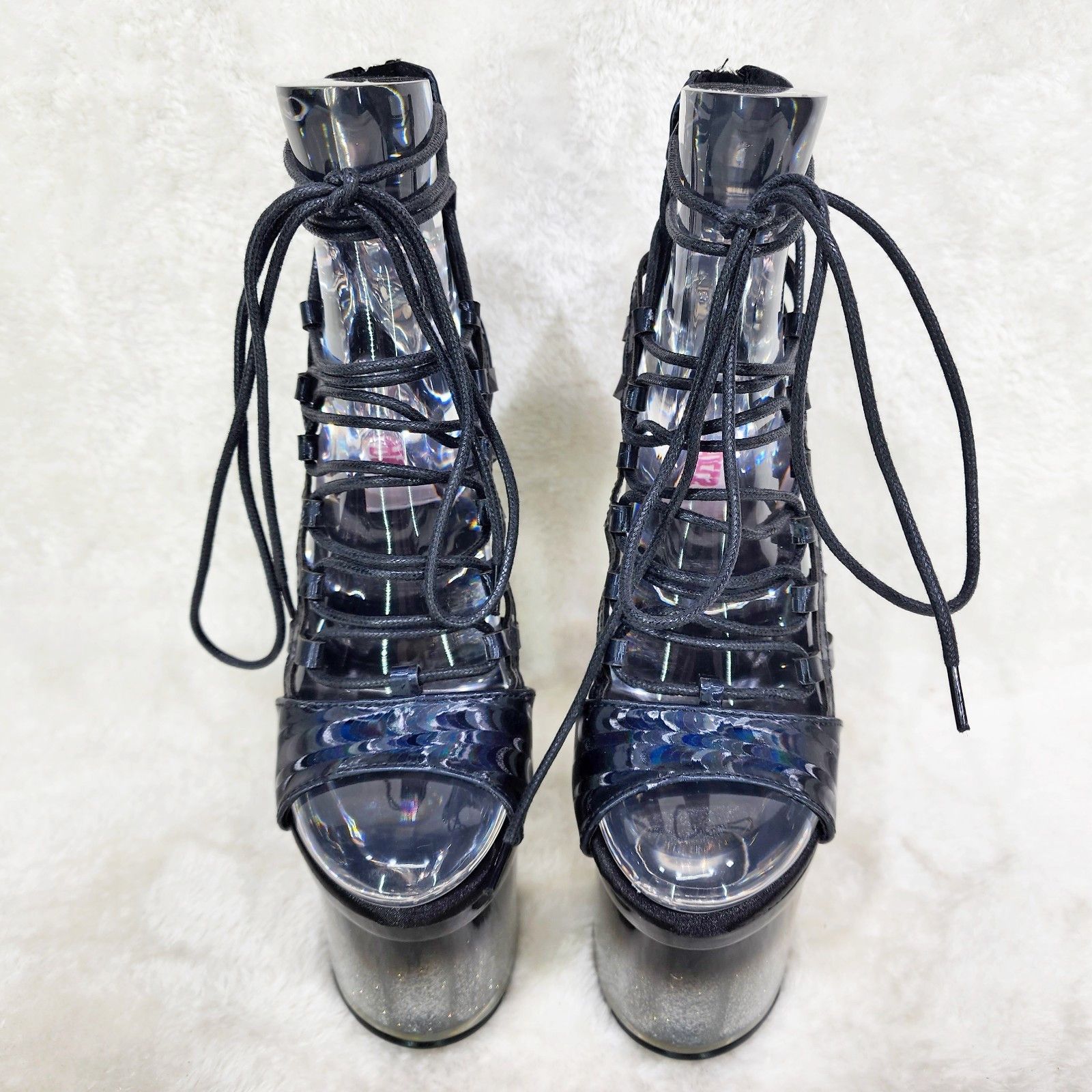 Other Black Hologram Caged Gradient Ombre Glitter Tint Platform Size US 8.5 / IT 38.5 - 8 Thumbnail