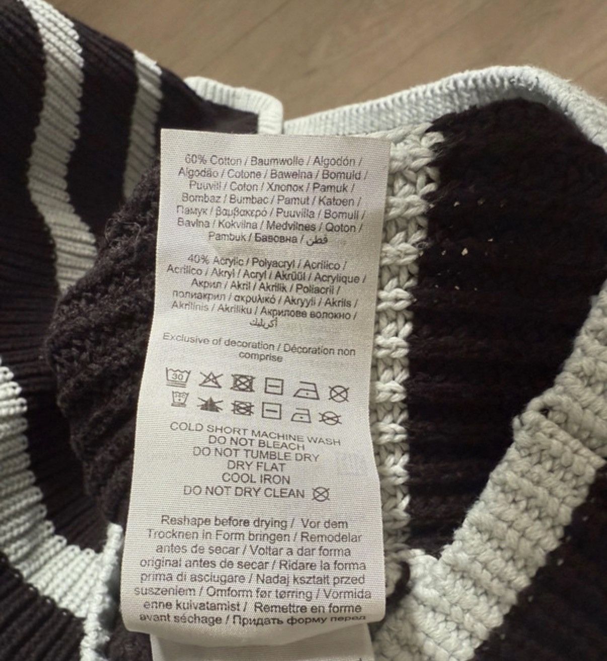 Other Selected Femme Black Striped Sweater, Cotton, Oversized Size ONE SIZE - 6 Thumbnail