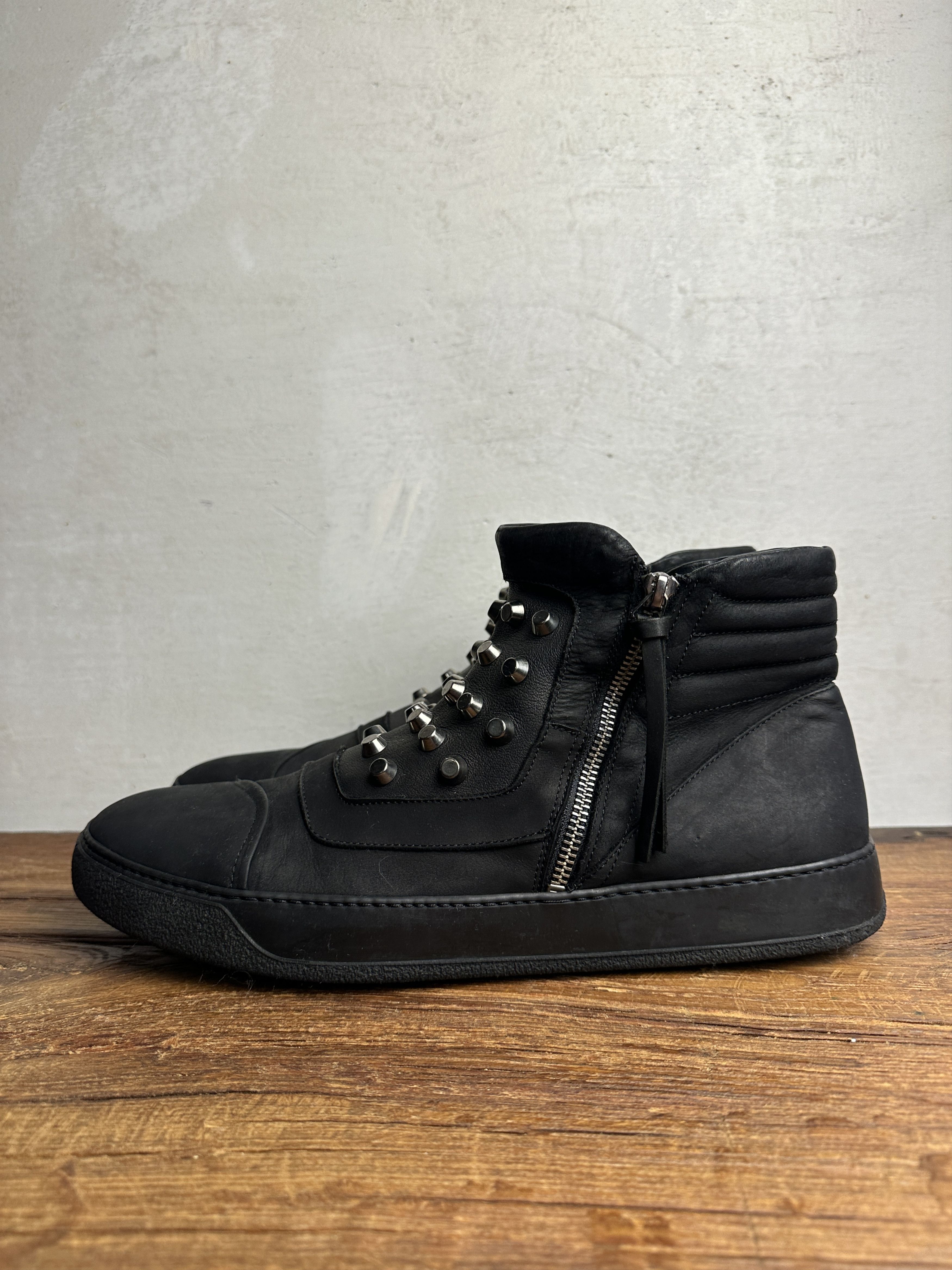 Bruno Bordese Bruno Bordese Black Leather Boots with Stud Size US 12 / EU 45 - 2 Thumbnail