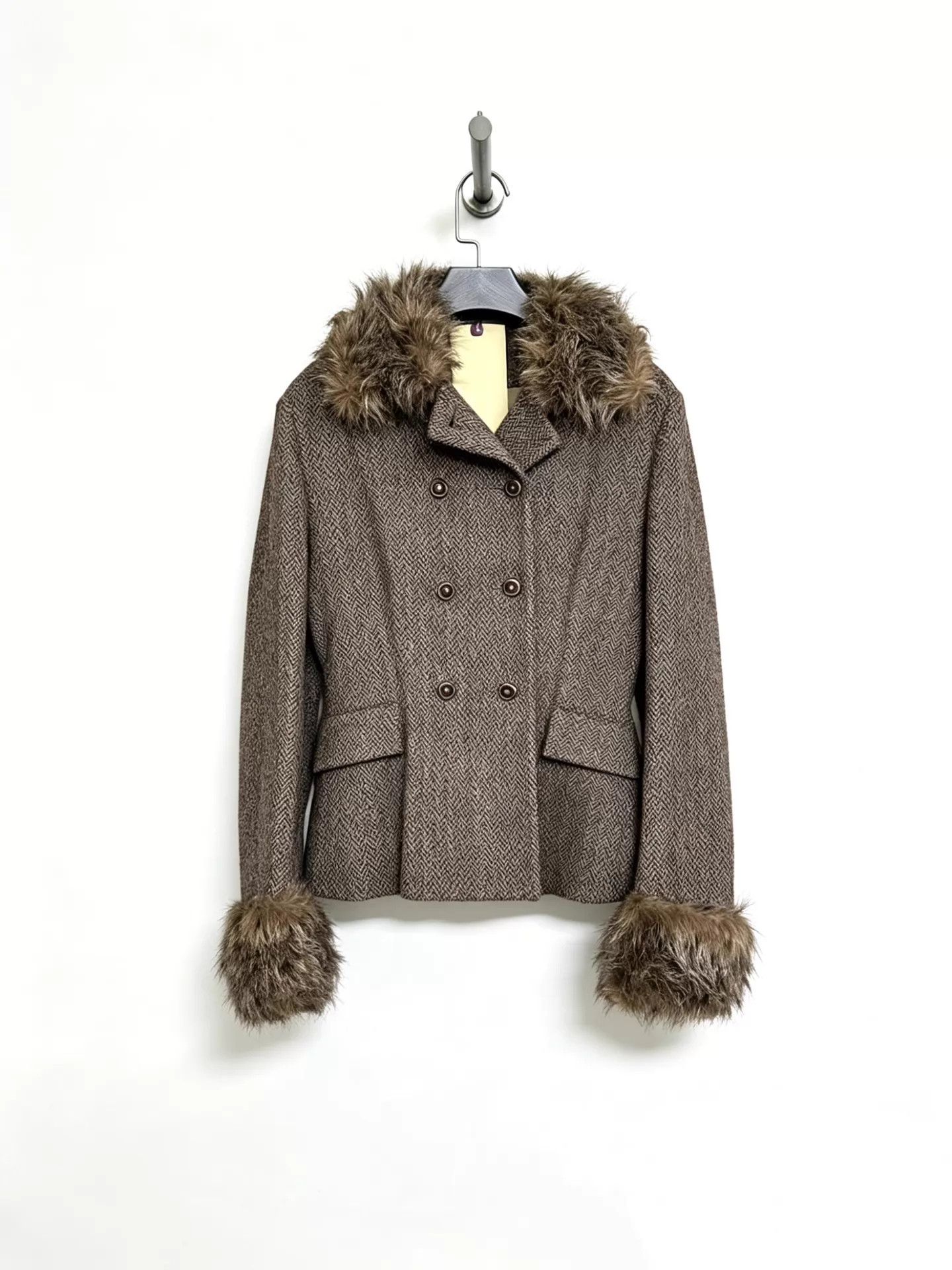 Christophe Lemaire LEMAIRE 1998A/W Women's Runway Fur Collar Wool French Jacket Size XS / US 0-2 / IT 36-38 - 1 Thumbnail