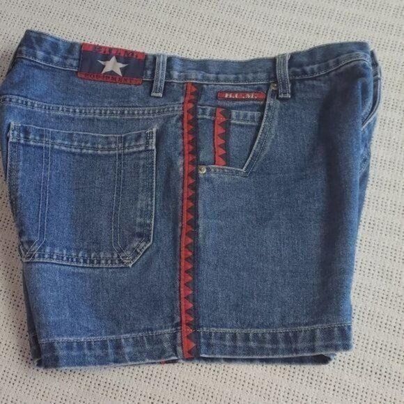 Designer B.U.M. Equipment Embellished High Rise Zippered Sz. 13/14 Bl Size 32" / US 10 / IT 46 - 10 Thumbnail