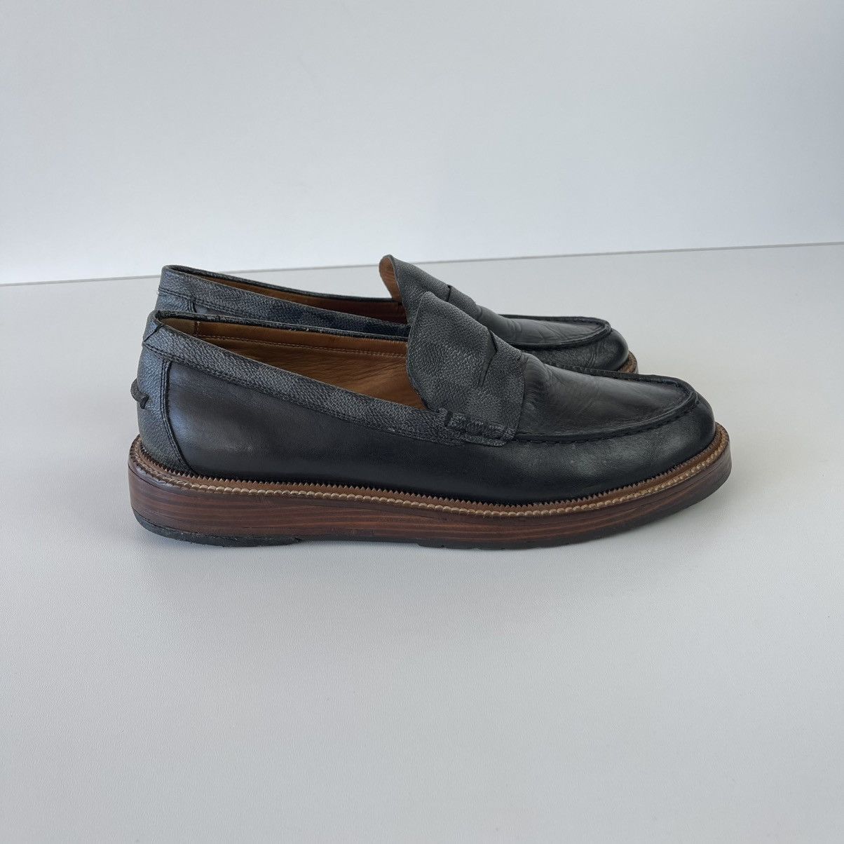 Louis Vuitton Louis Vuitton Vintage Penny Leather Loafer Black FD0153 Rare Size US 11 / EU 44 - 4 Thumbnail