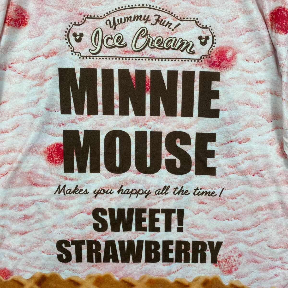 Disney Vintage MINNIE MOUSE Ice Cream Sweet Strawberry Tee Shirt Size L / US 10 / IT 46 - 5 Thumbnail