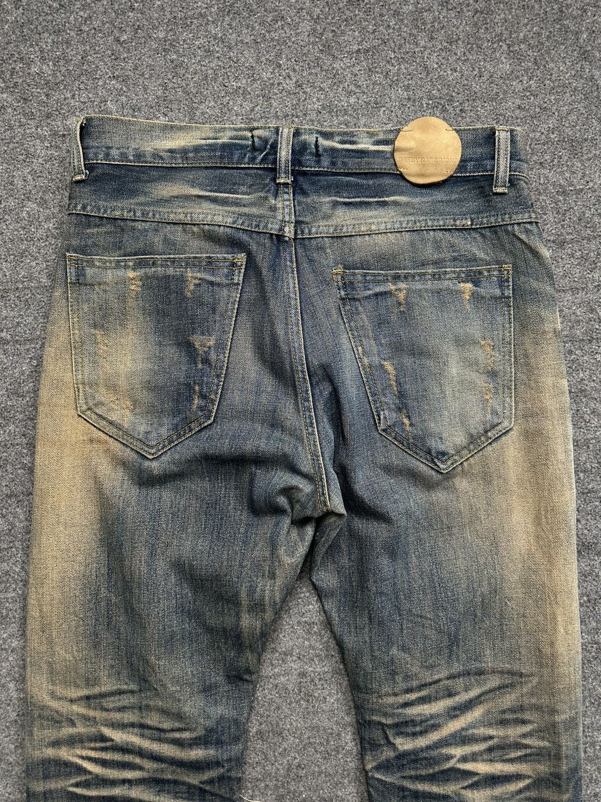 Raf by Raf Simons Raf By Raf Simons - Faded Blue Washed Ripped Knees Denim Size US 33 - 6 Thumbnail