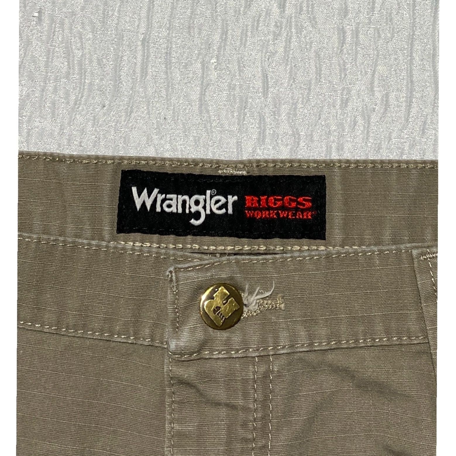 Wrangler VINTAGE Wrangler Riggs Workwear Relaxed Fit Carpenter Pants 40×30 Dark Khaki Ripstop Mens Size US 40 / EU 56 - 4 Thumbnail