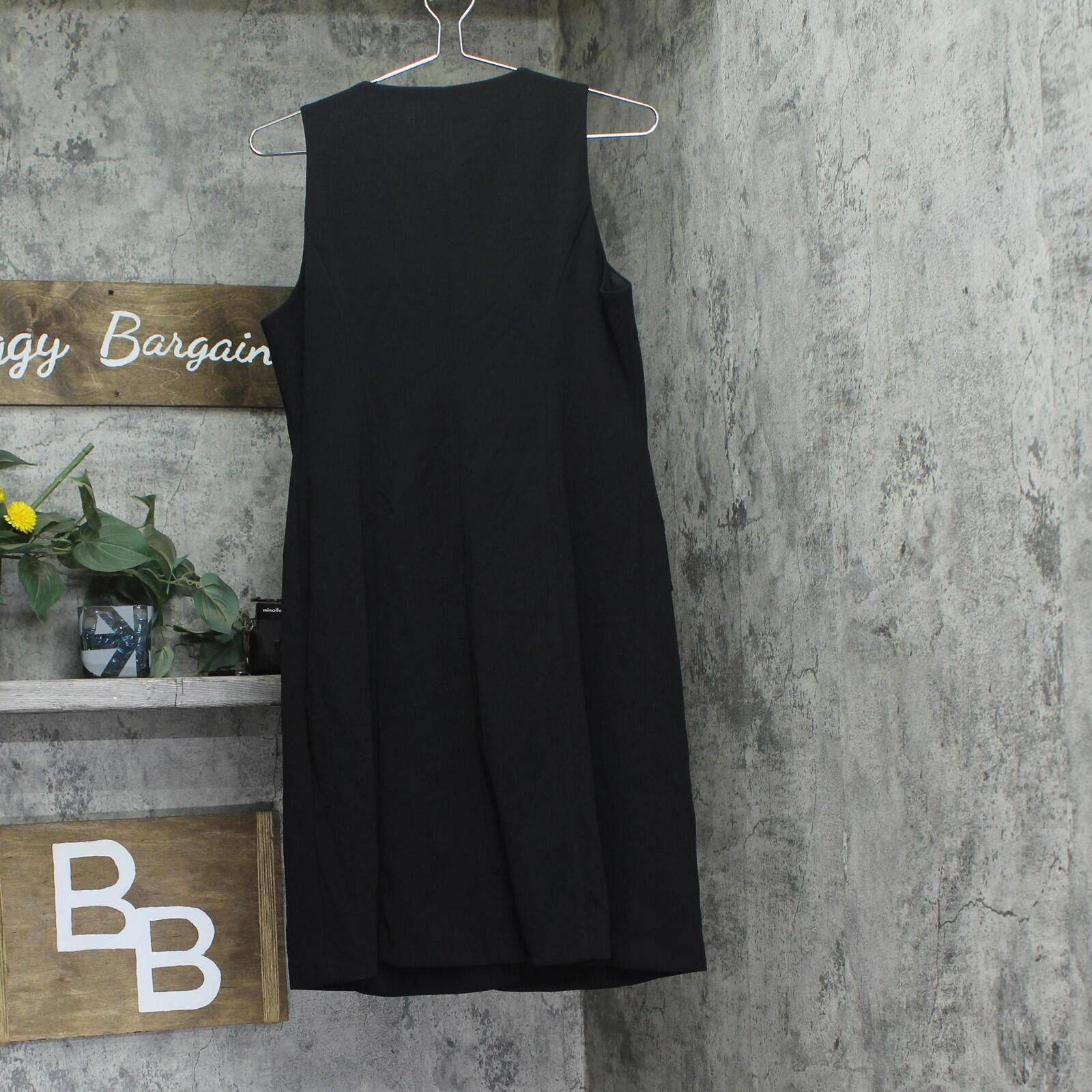 DKNY New Dkny Sheath A-line Button Front Dress Ponte Black 10 Size L / US 10 / IT 46 - 2 Thumbnail