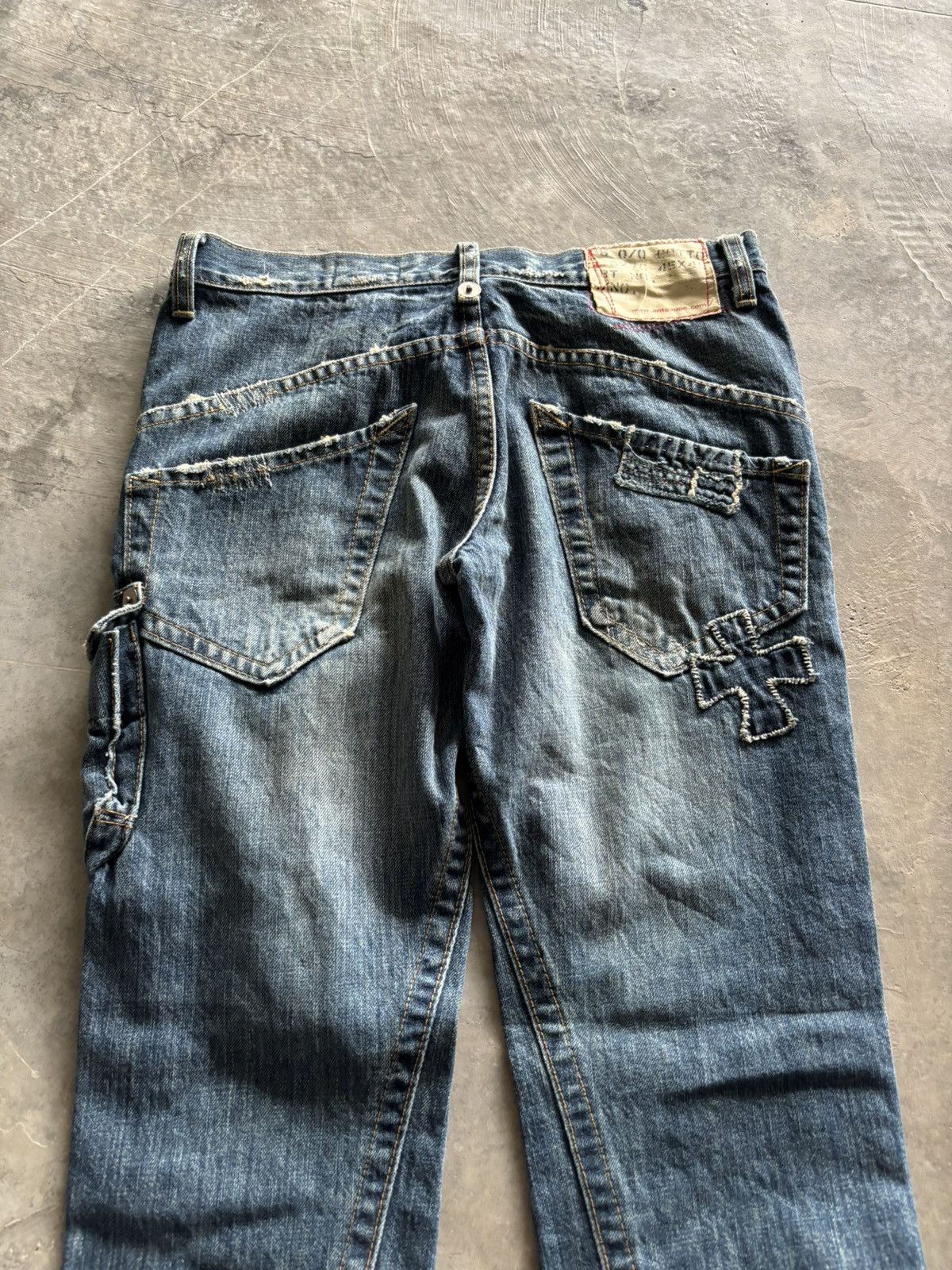 20471120 × Japanese Brand distressed Antgauge sashiko boro side pocket punk cross Size US 31 - 14 Thumbnail