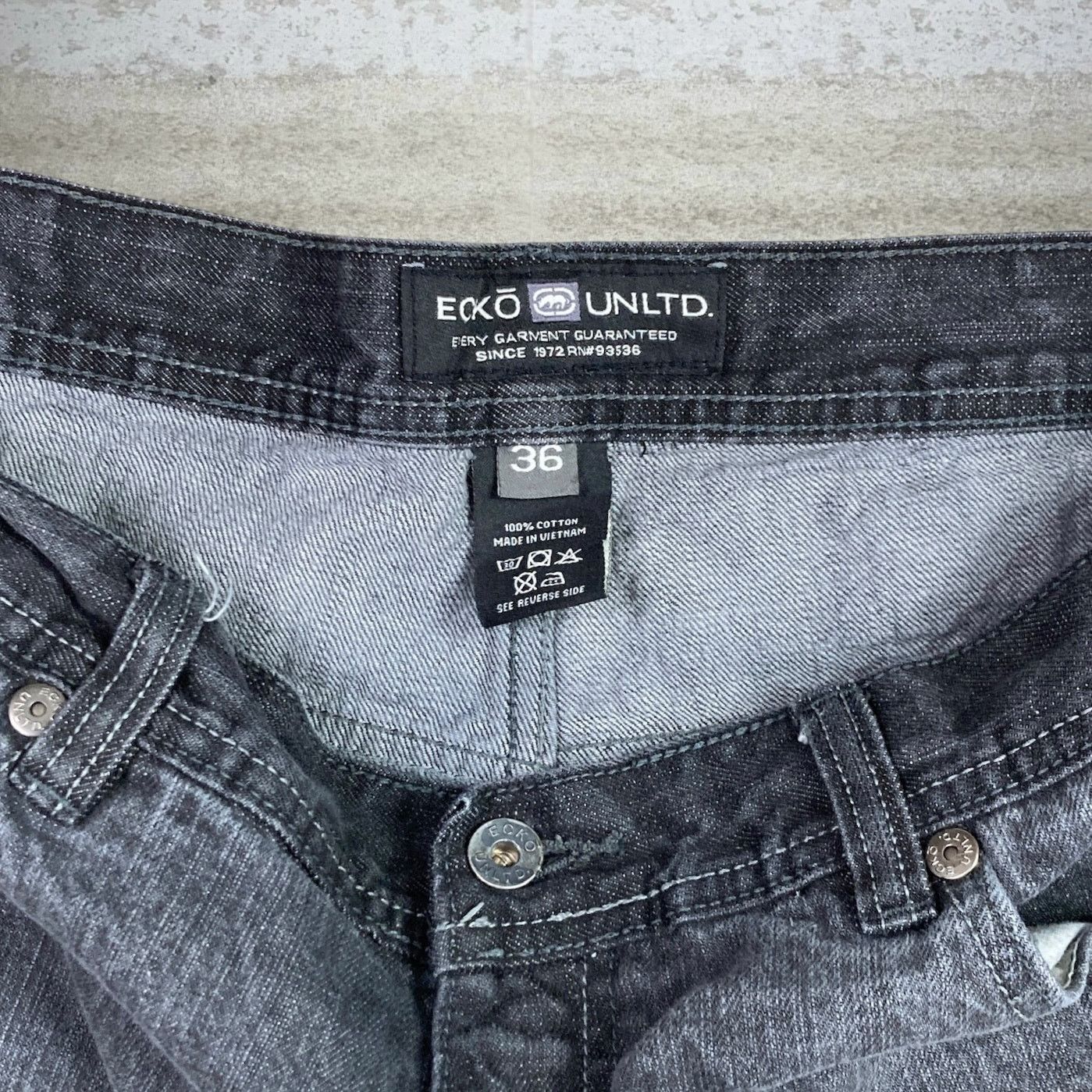 Ecko Unltd. Vintage Y2K Ecko Skater Jeans 36x30 Baggy Wide Black Wash Size US 36 / EU 52 - 4 Thumbnail