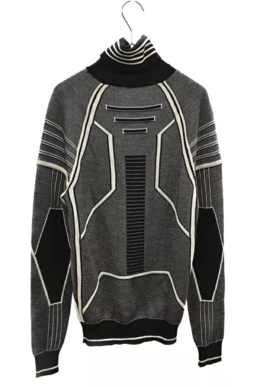 Club Sorayama × Dior × Kim Jones Rare robot double knit intarsia sweater Size US M / EU 48-50 / 2 - 3 Thumbnail