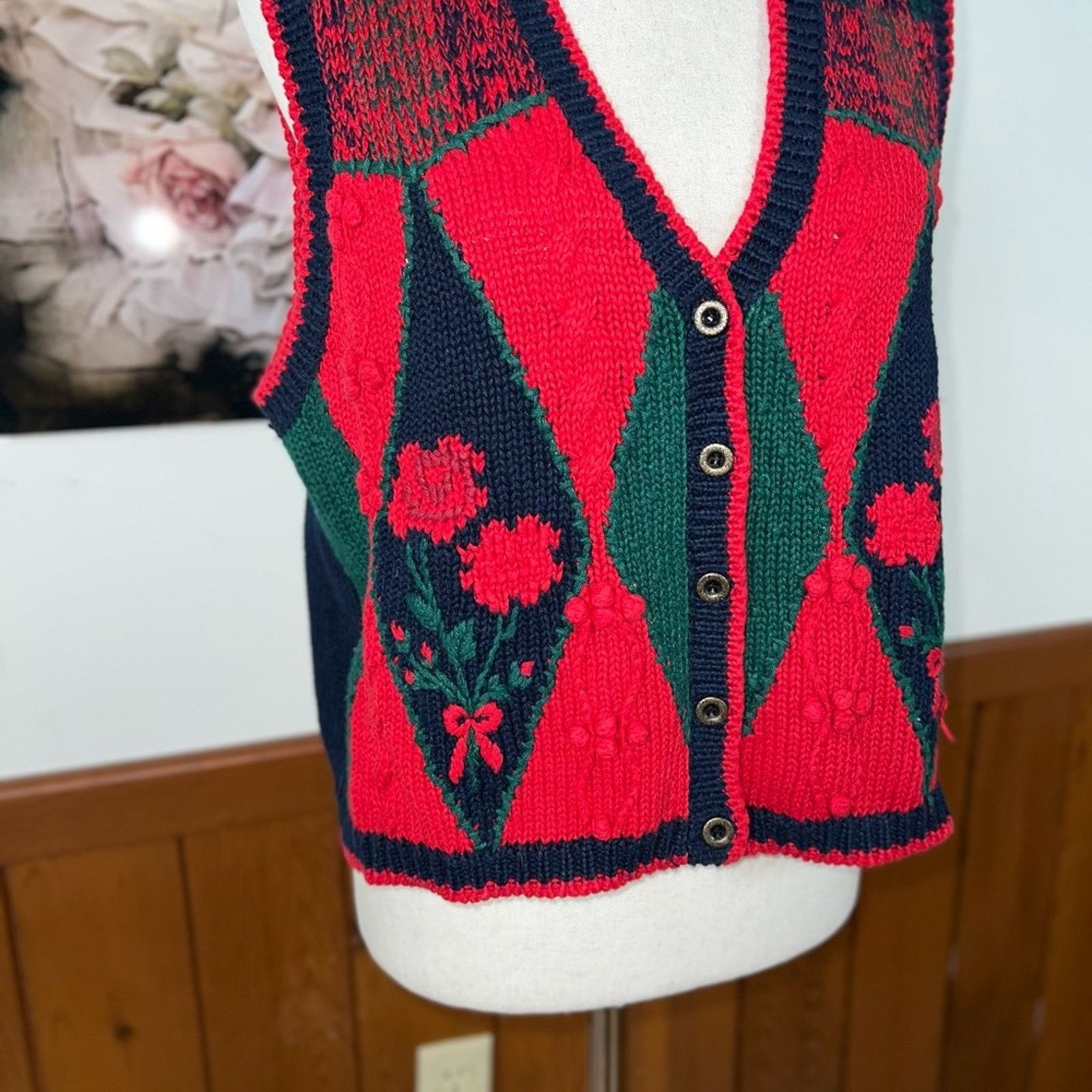 Other Vintage 1980s/90s Christopher & Banks Sweater Vest! Size L / US 10 / IT 46 - 3 Thumbnail