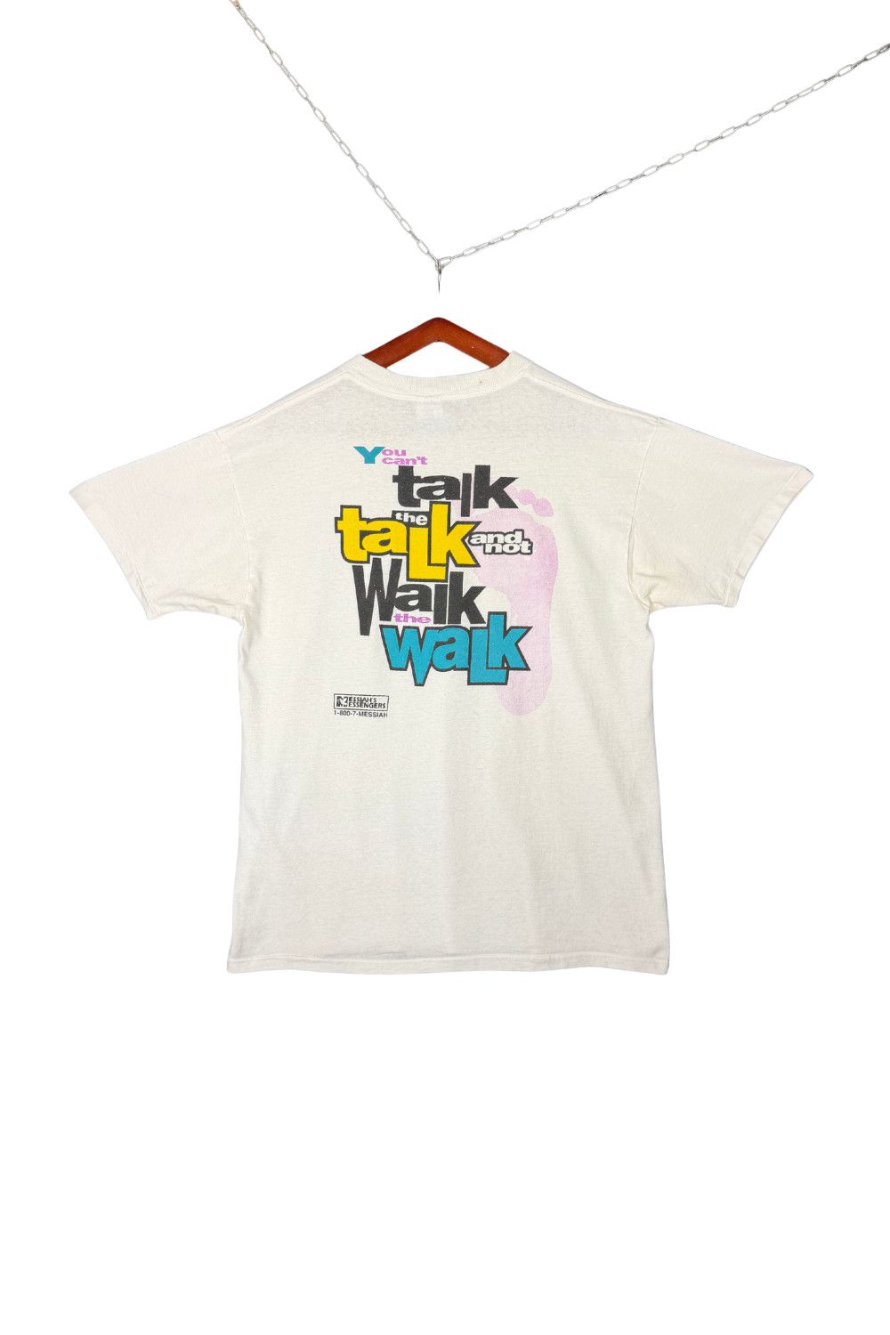 Delta late 80s “Walk The Walk” Christian Message Tee Single Stitch Size US L / EU 52-54 / 3 - 1 Thumbnail