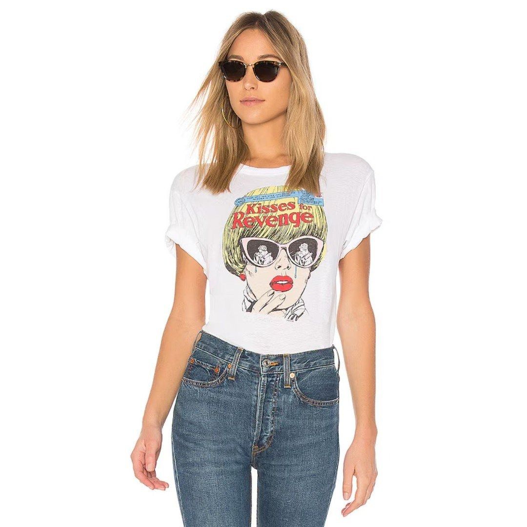 RE/DONE RE/DONE Kisses for Revenge Graphic Retro 70's Loose Tee Vint Size XS / US 0-2 / IT 36-38 - 2 Thumbnail