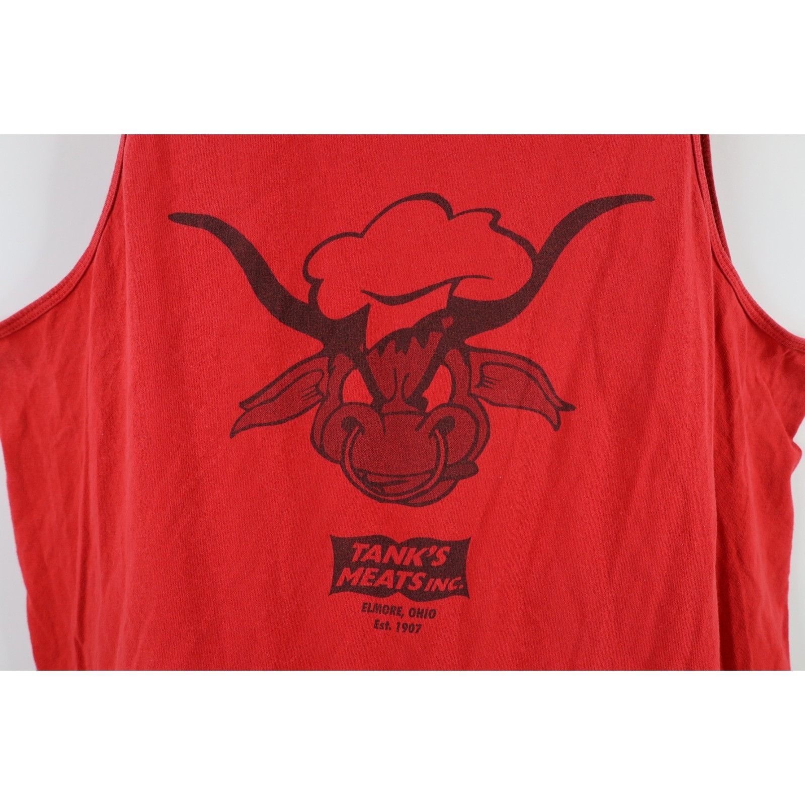 Vintage Vintage 90s Faded Spell Out Got Meat Beef Tank Top T-Shirt Size US XXL / EU 58 / 5 - 11 Thumbnail