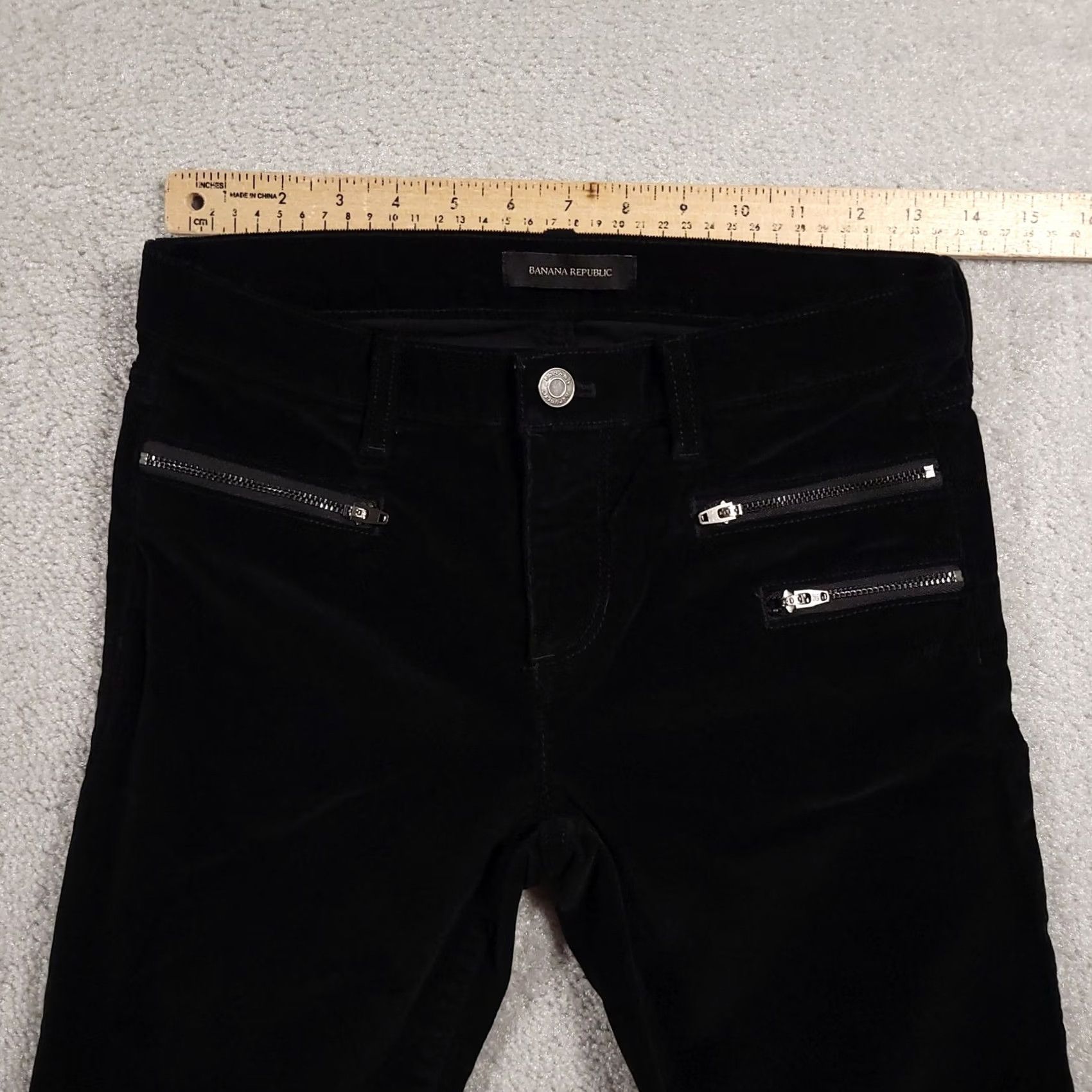 Banana Republic Banana Republic Pants Womens 26 Black Corduroy Skinny High Rise Moto Zipper Pockets Jazzed by Logo Womens Size 26" / US 2 / IT 38 - 6 Thumbnail
