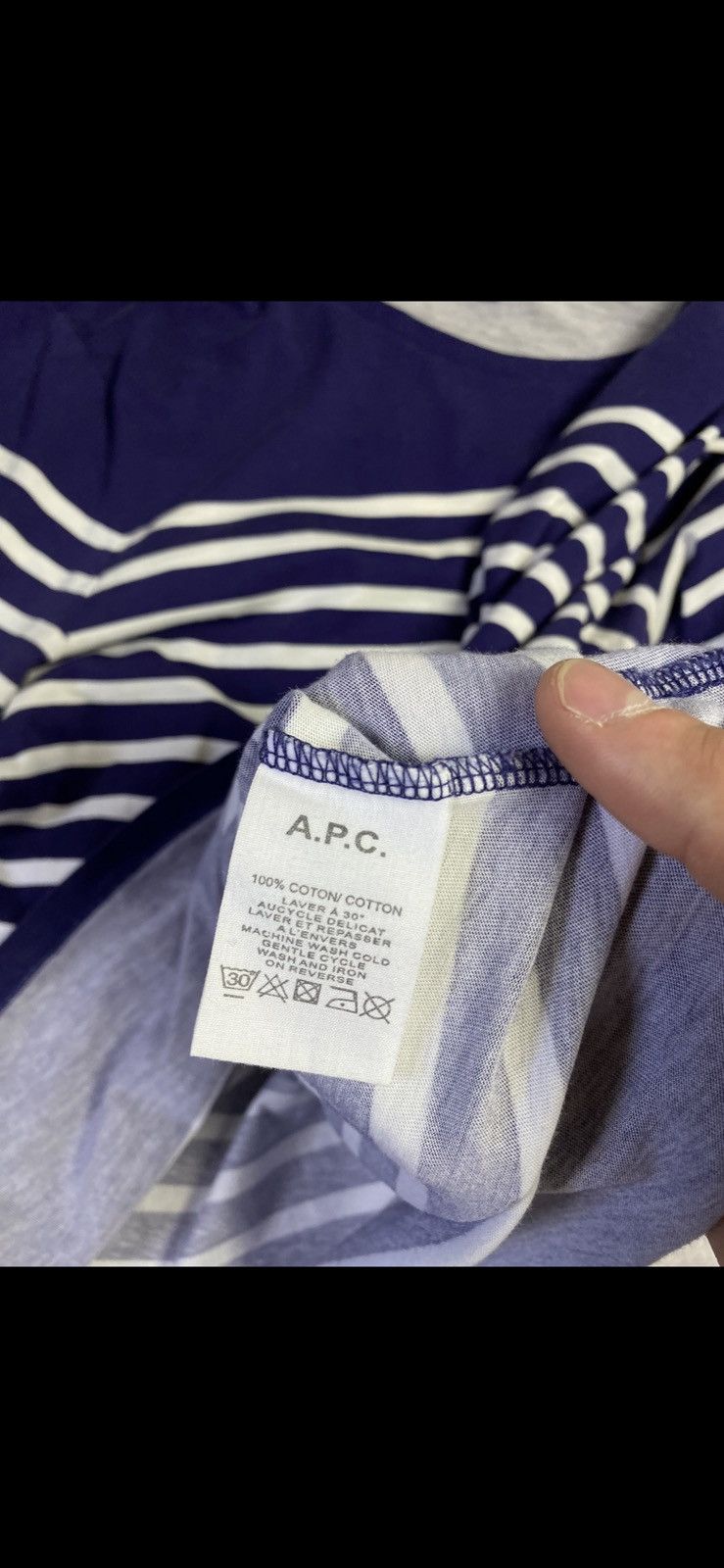 A.P.C. × Vintage Mens Vintage A.P.C Striped Long Sleeve T Shirt Tee Size US M / EU 48-50 / 2 - 10 Thumbnail