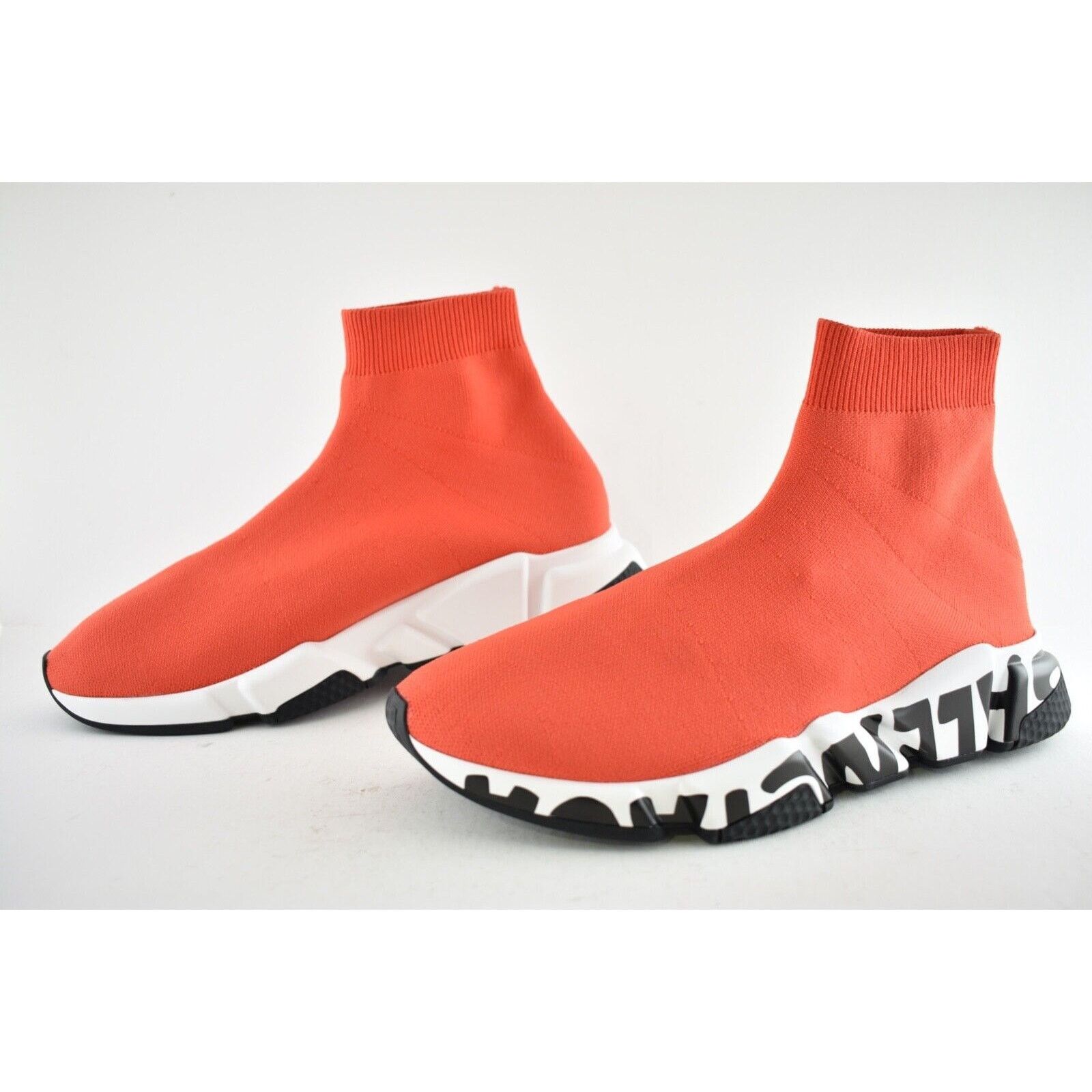 Balenciaga Balenciaga Speed LT Graffiti Sock Red Black White Logo Size US 13 / EU 46 - 4 Thumbnail