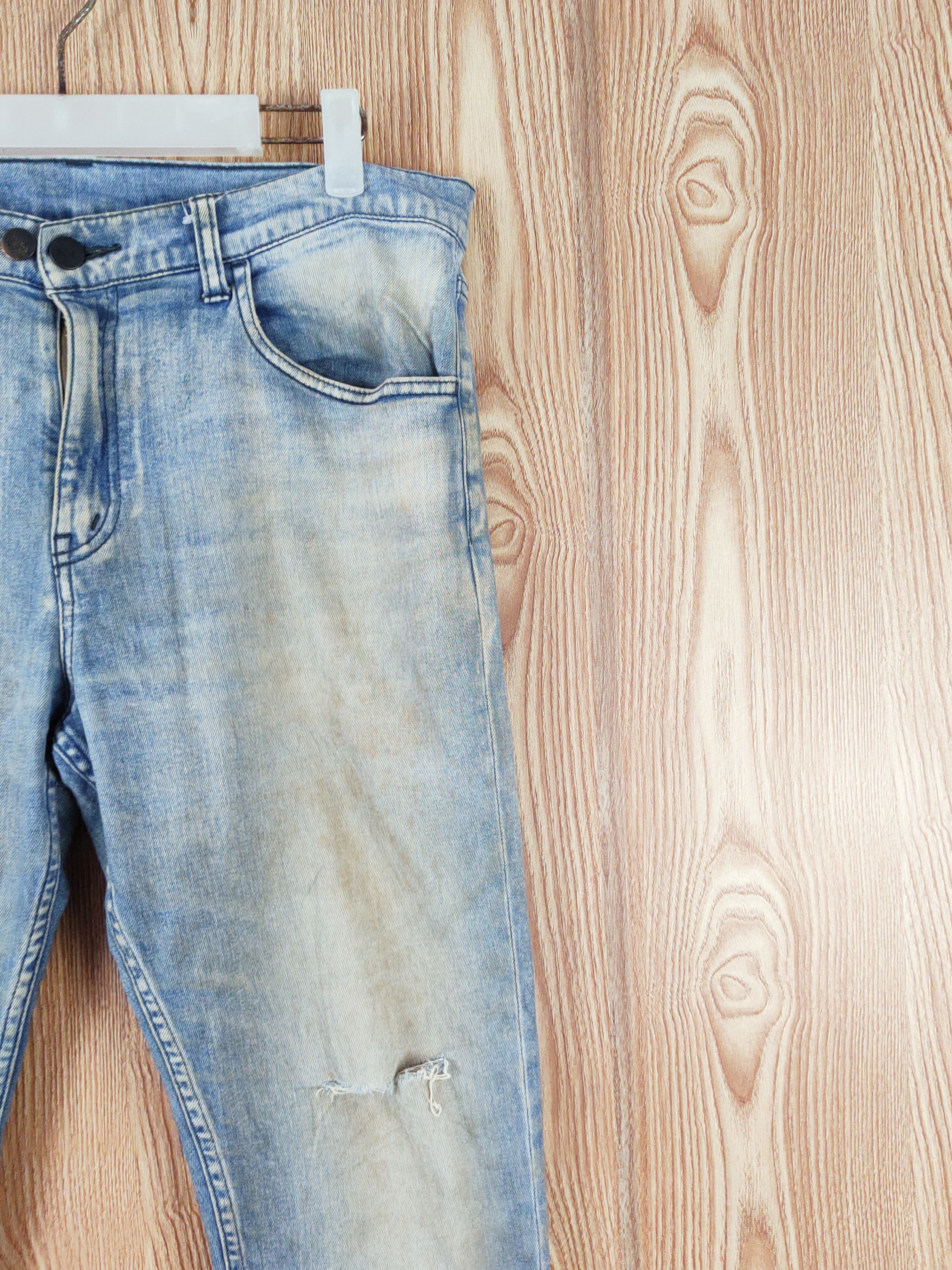 Vintage Mister Hollywood Blue Distressed Ripped Skinny Jeans #W659 Size US 34 / EU 50 - 5 Thumbnail